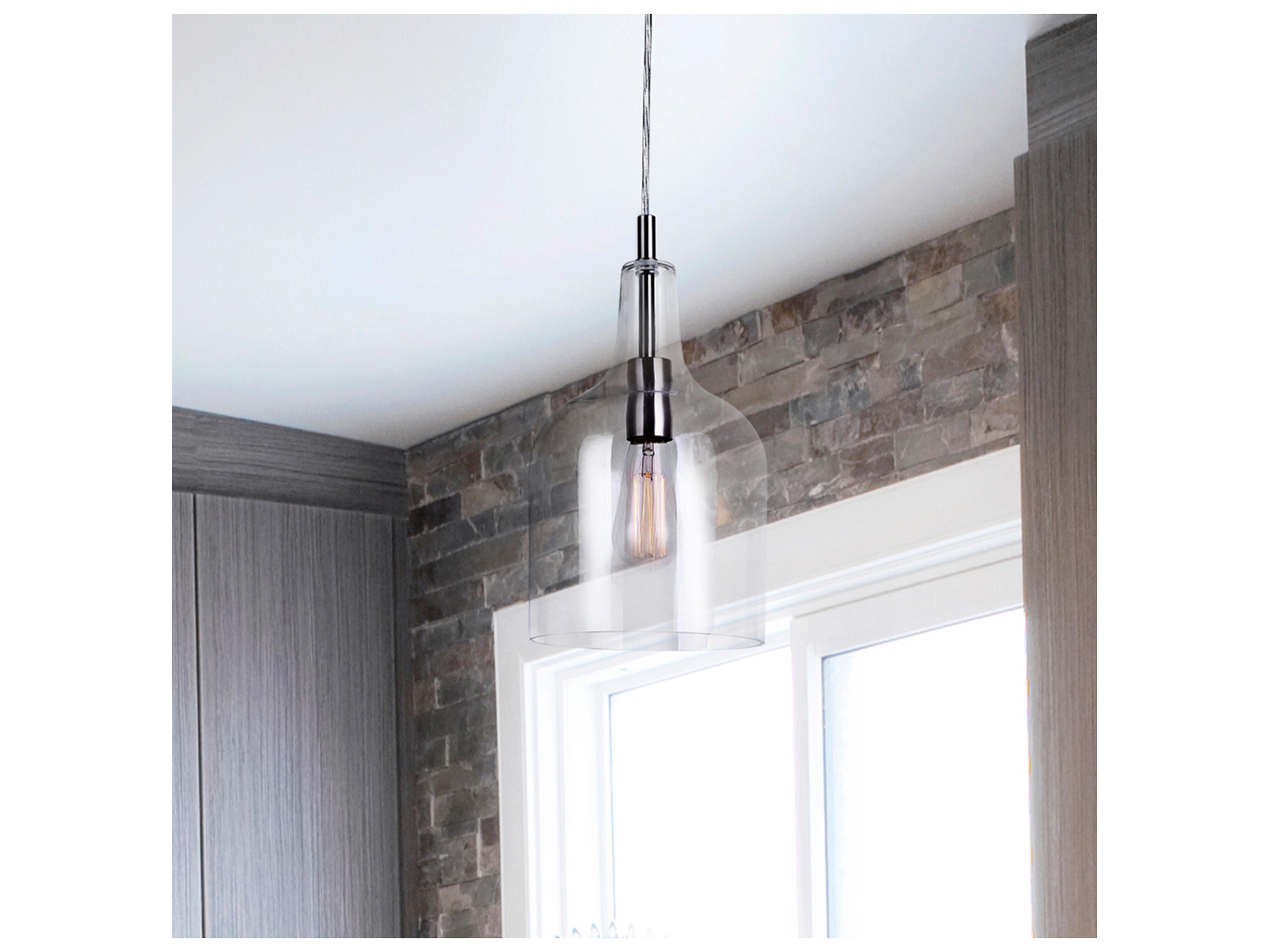 Canarm Keeva 1 -light Nickel Bell Mini Pendant
