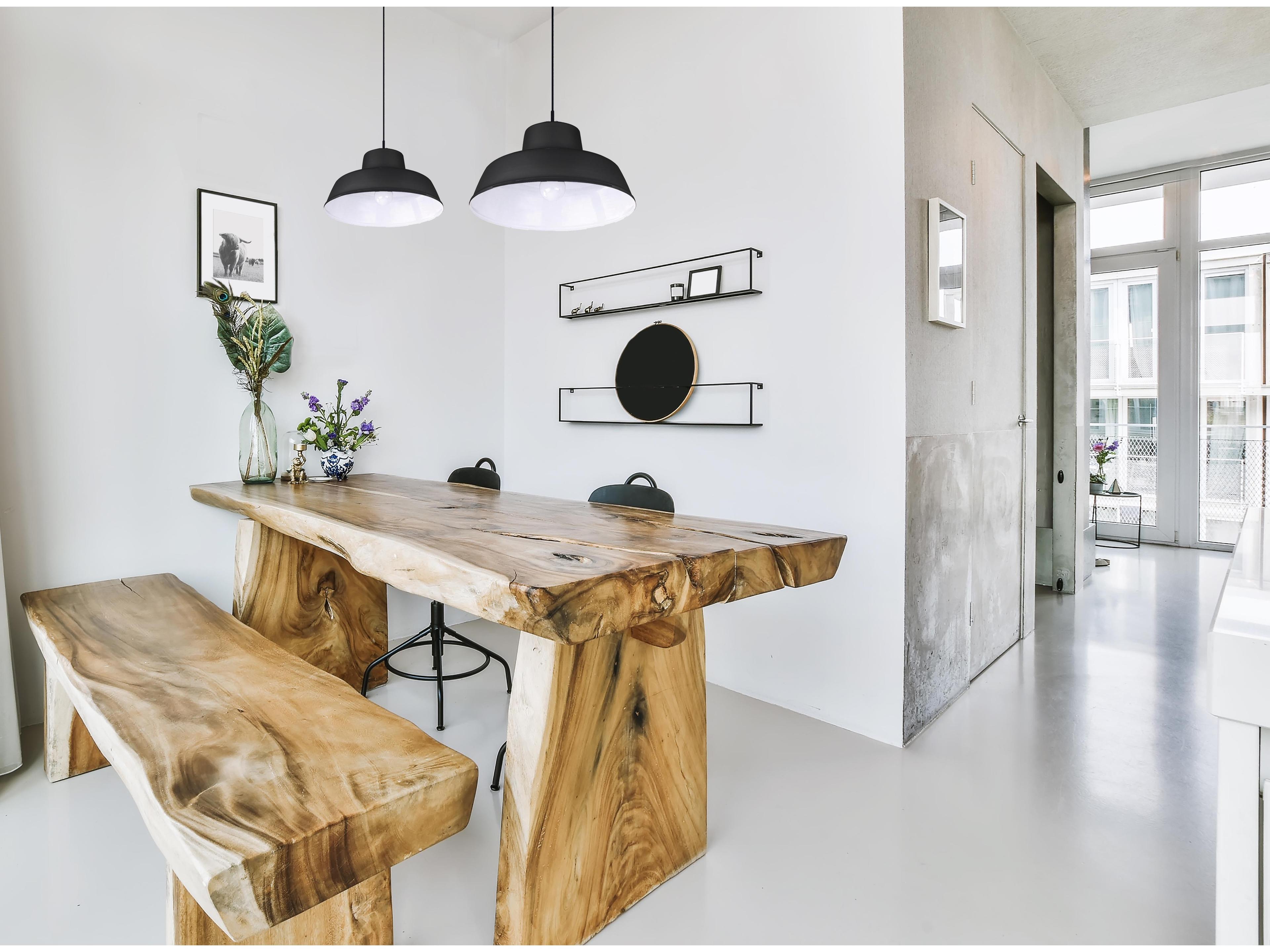 Canarm Levi 1 -light Black Bowl Pendant