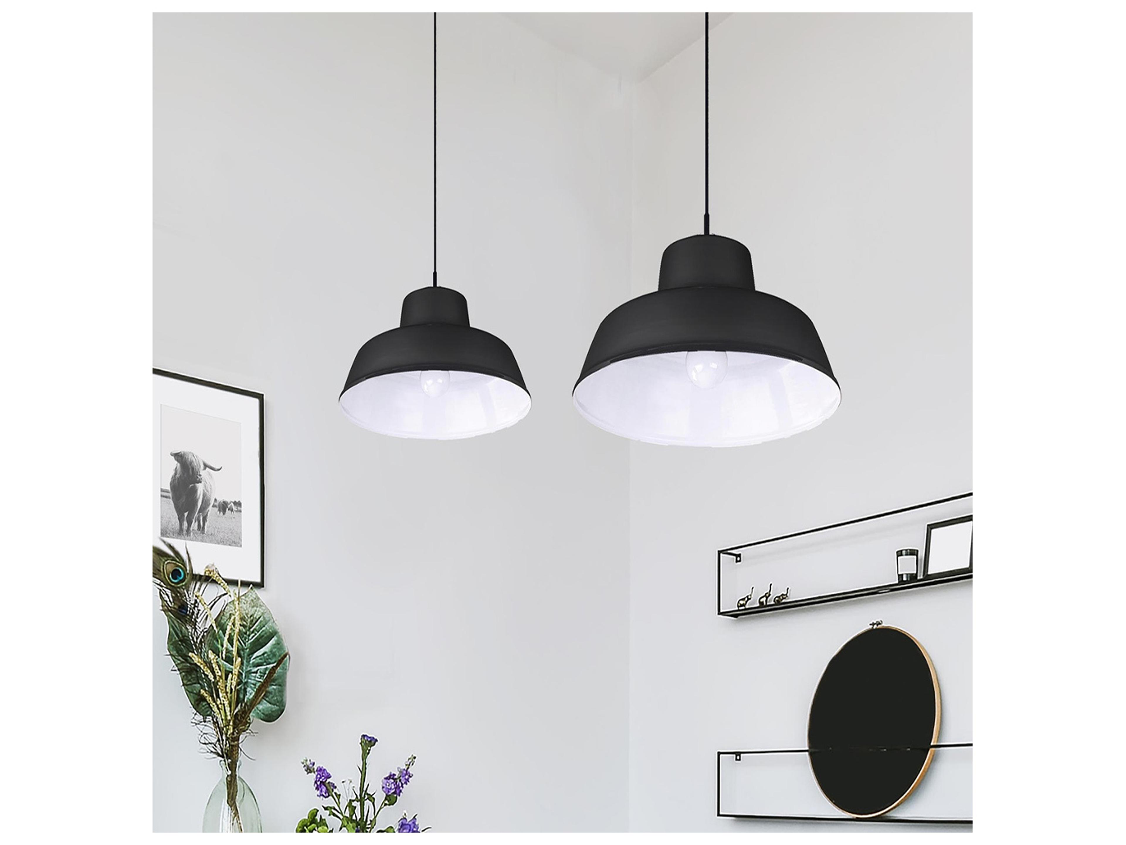 Canarm Levi 1 -light Black Bowl Pendant