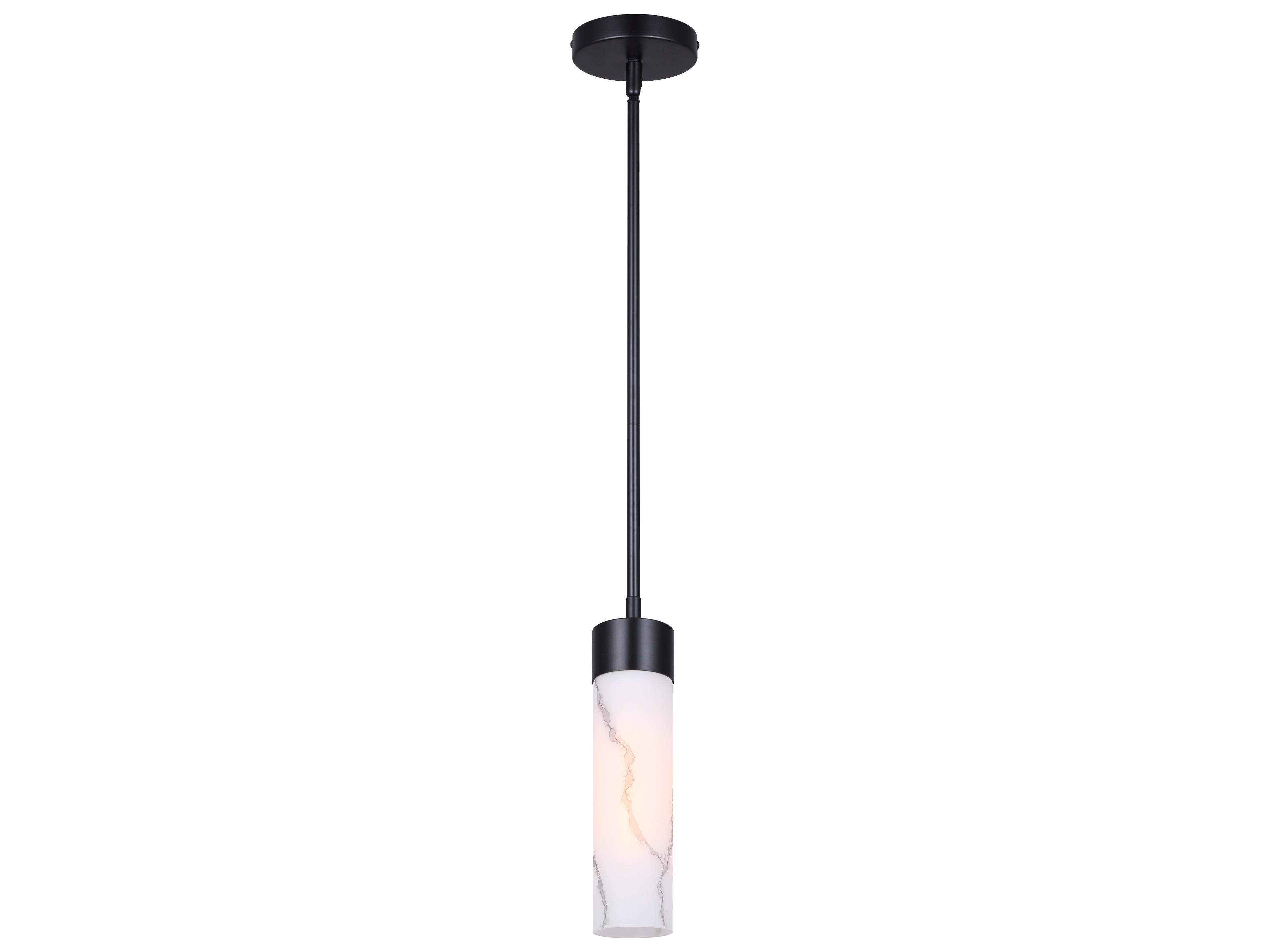 Kristella 1 -light Black Cylinder Mini Pendant