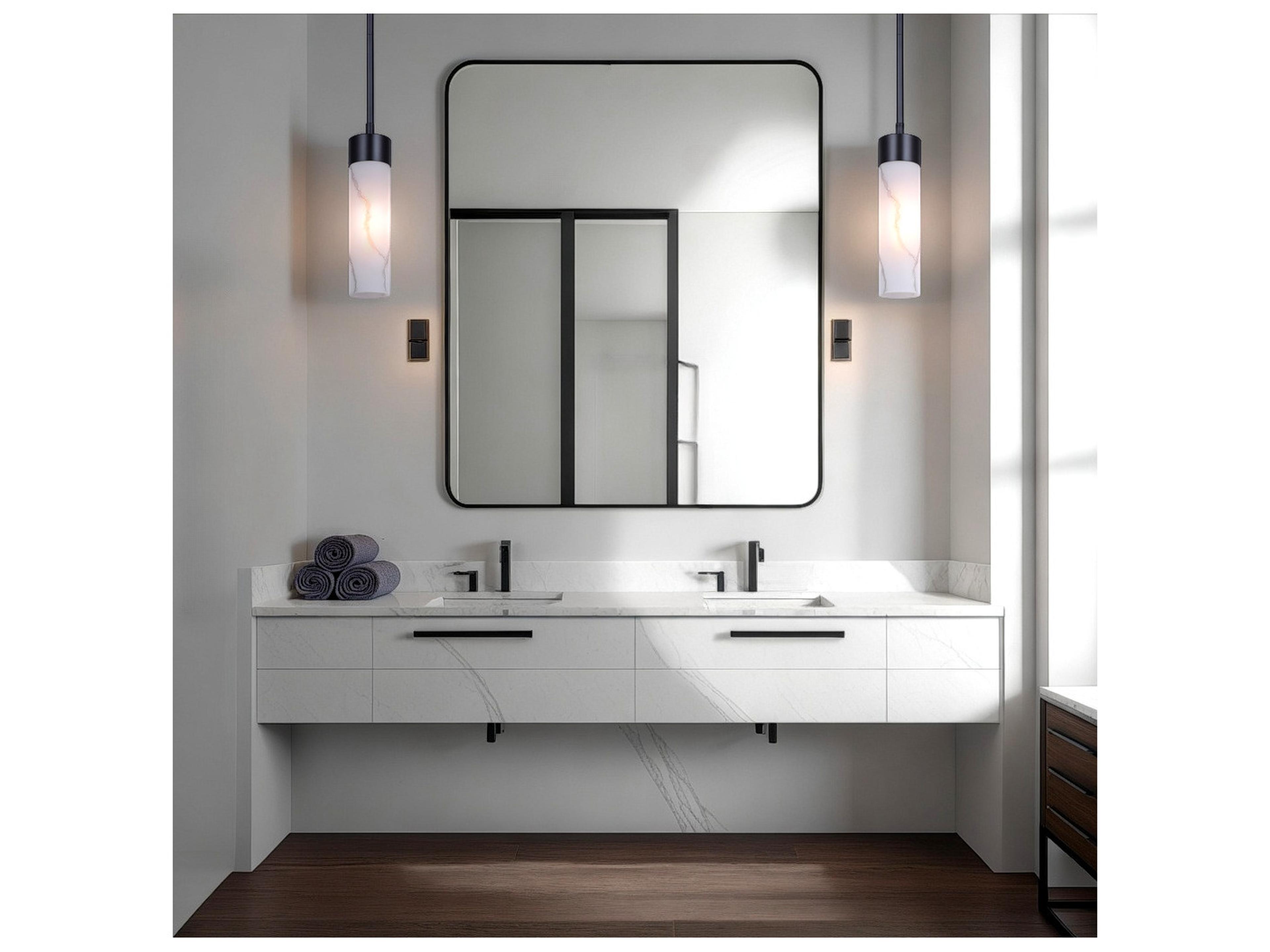 Canarm Kristella 1 -light Black Cylinder Mini Pendant