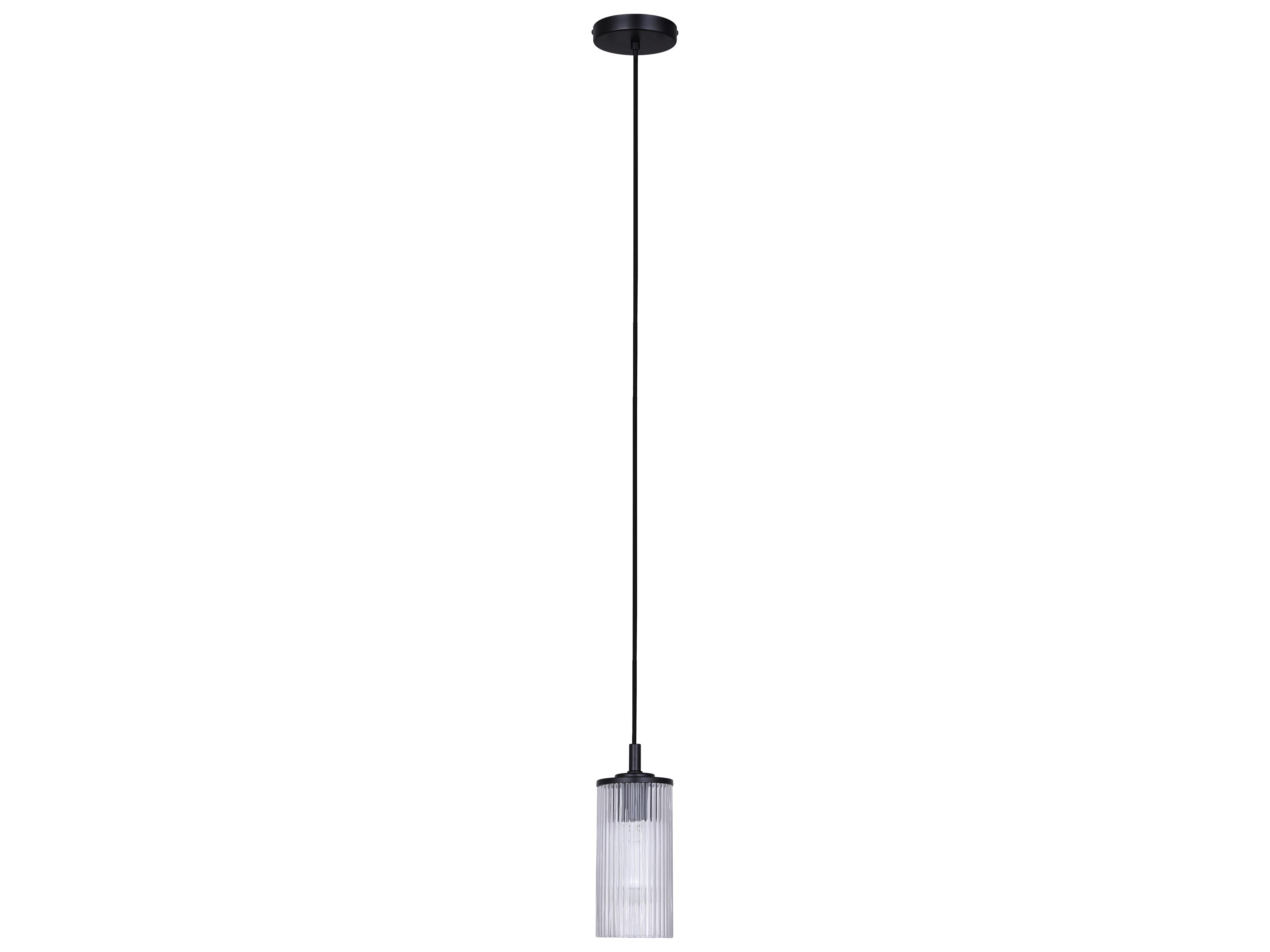 Canarm Kinslea 1 -light Black Cylinder Mini Pendant