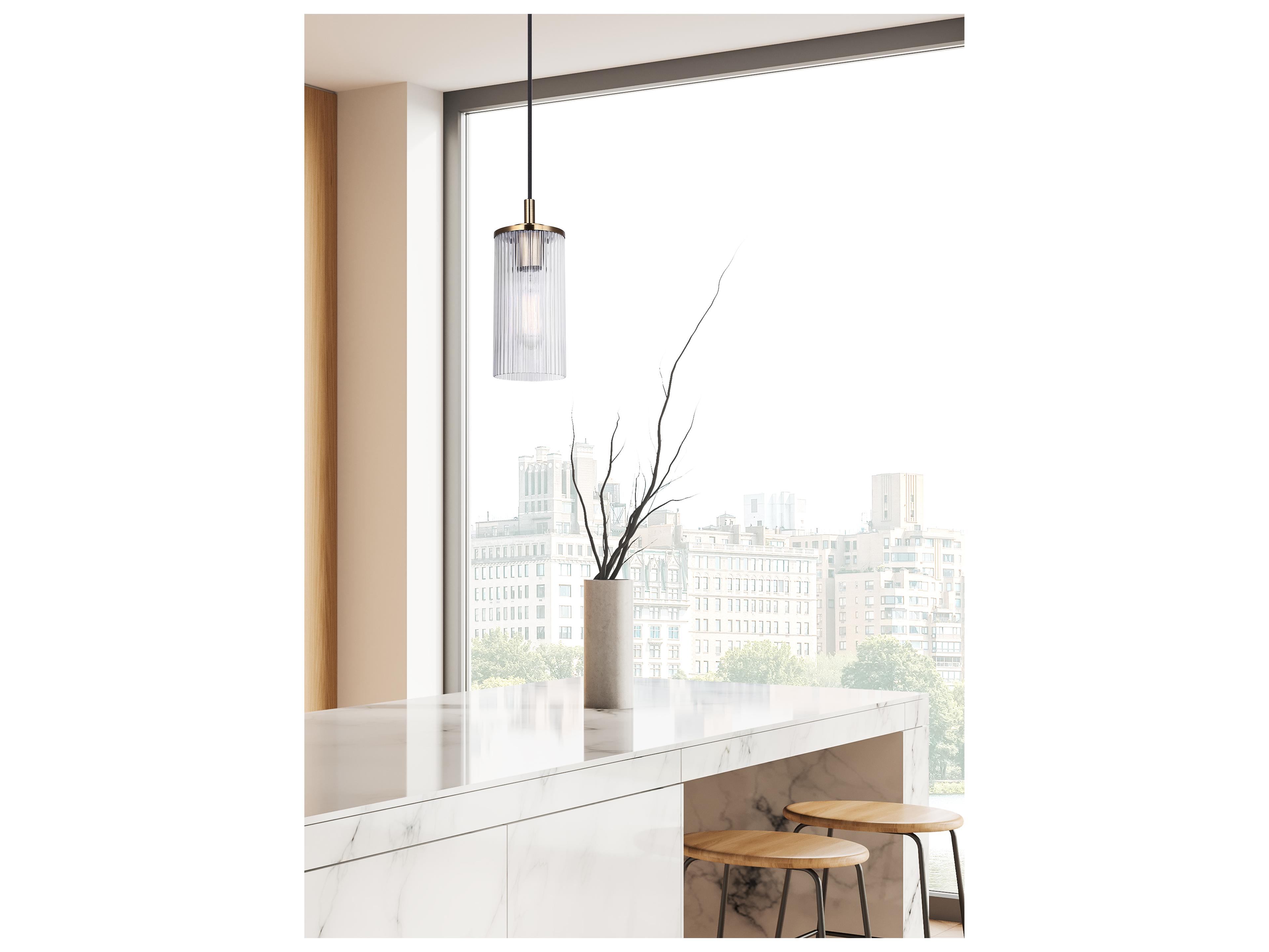 Canarm Kinslea 1 -light Gold Cylinder Mini Pendant