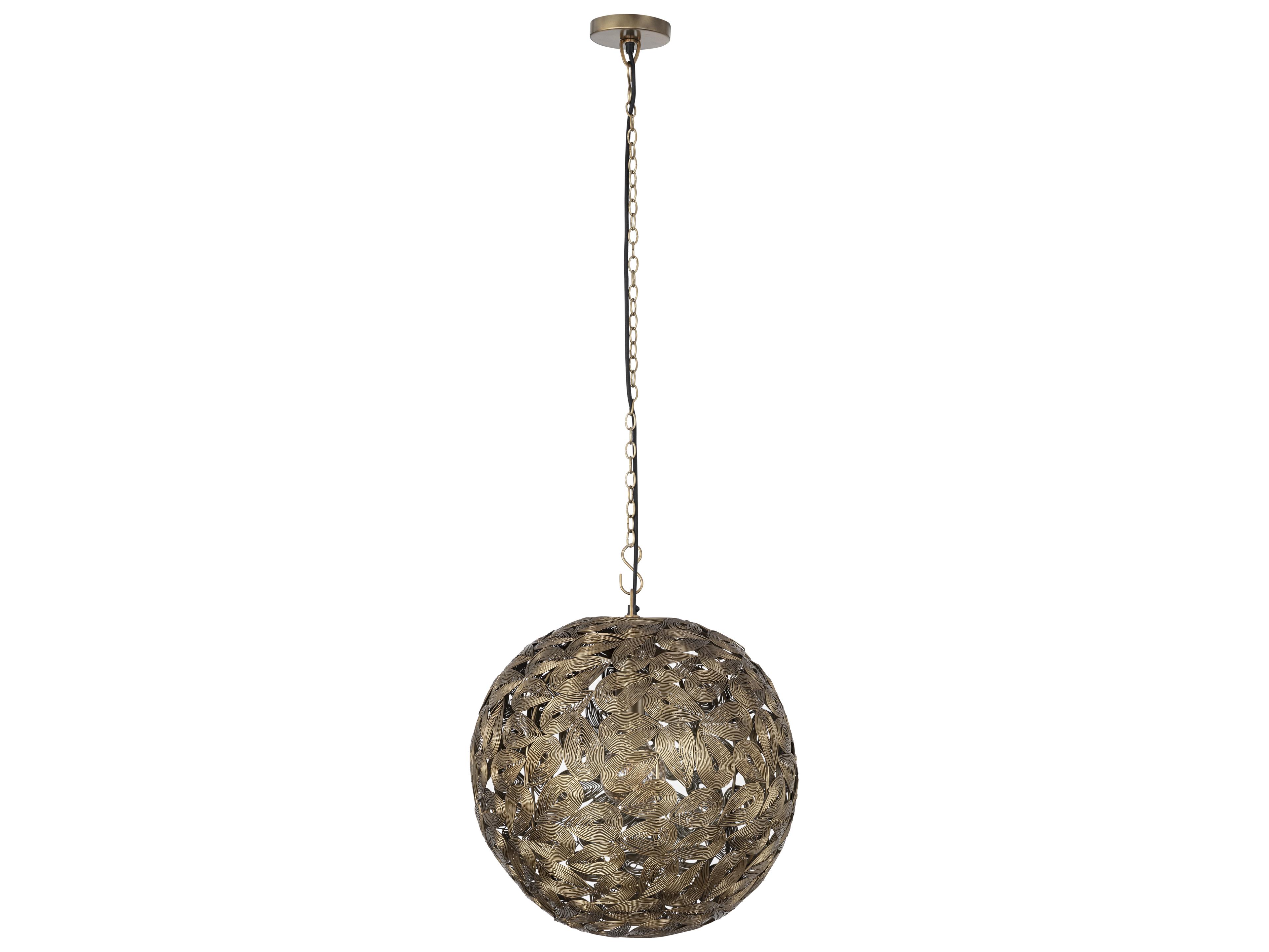 Kora 1 -light Brass Globe Pendant