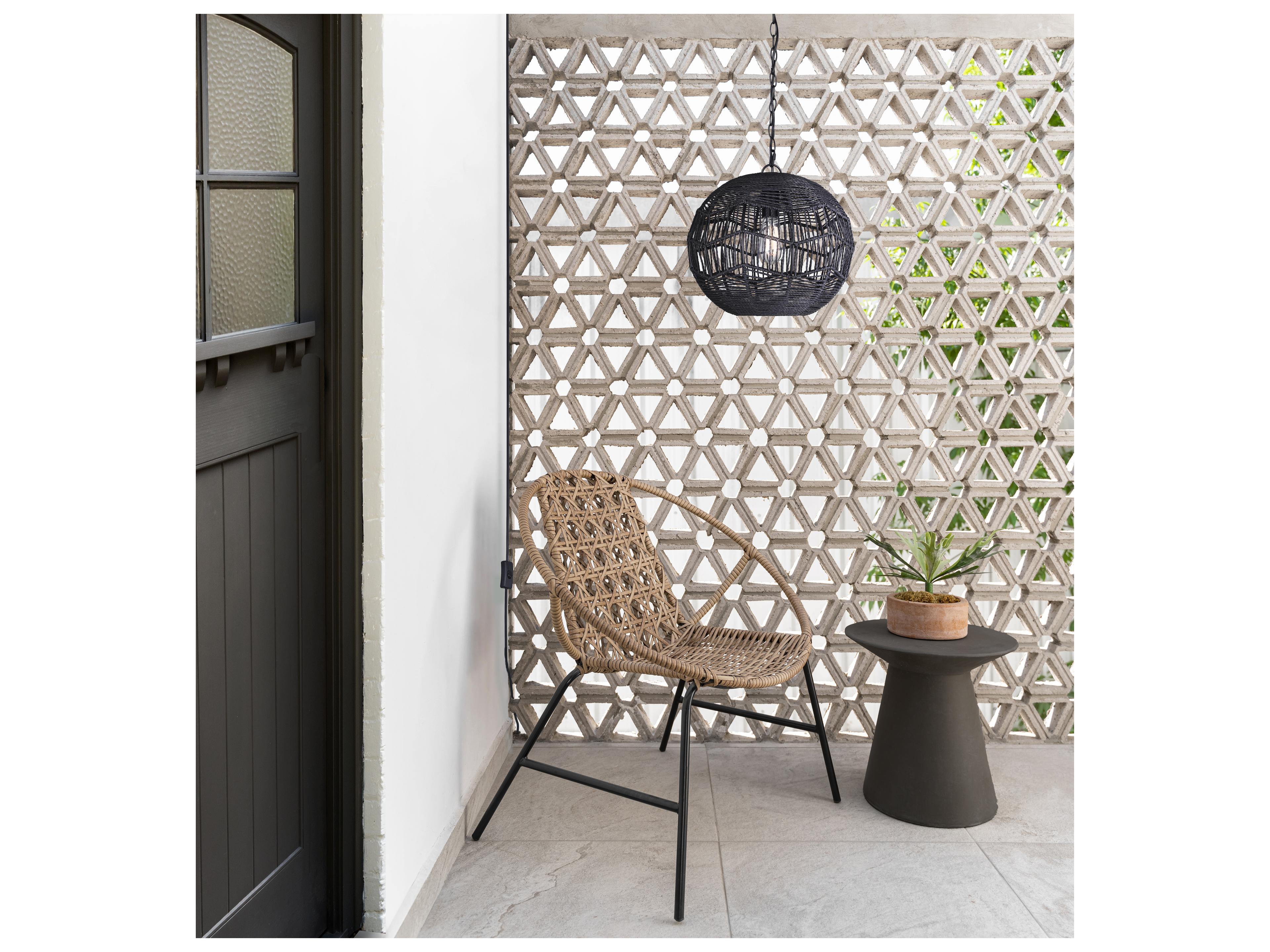 Canarm Valence 1 -light Black Globe Pendant