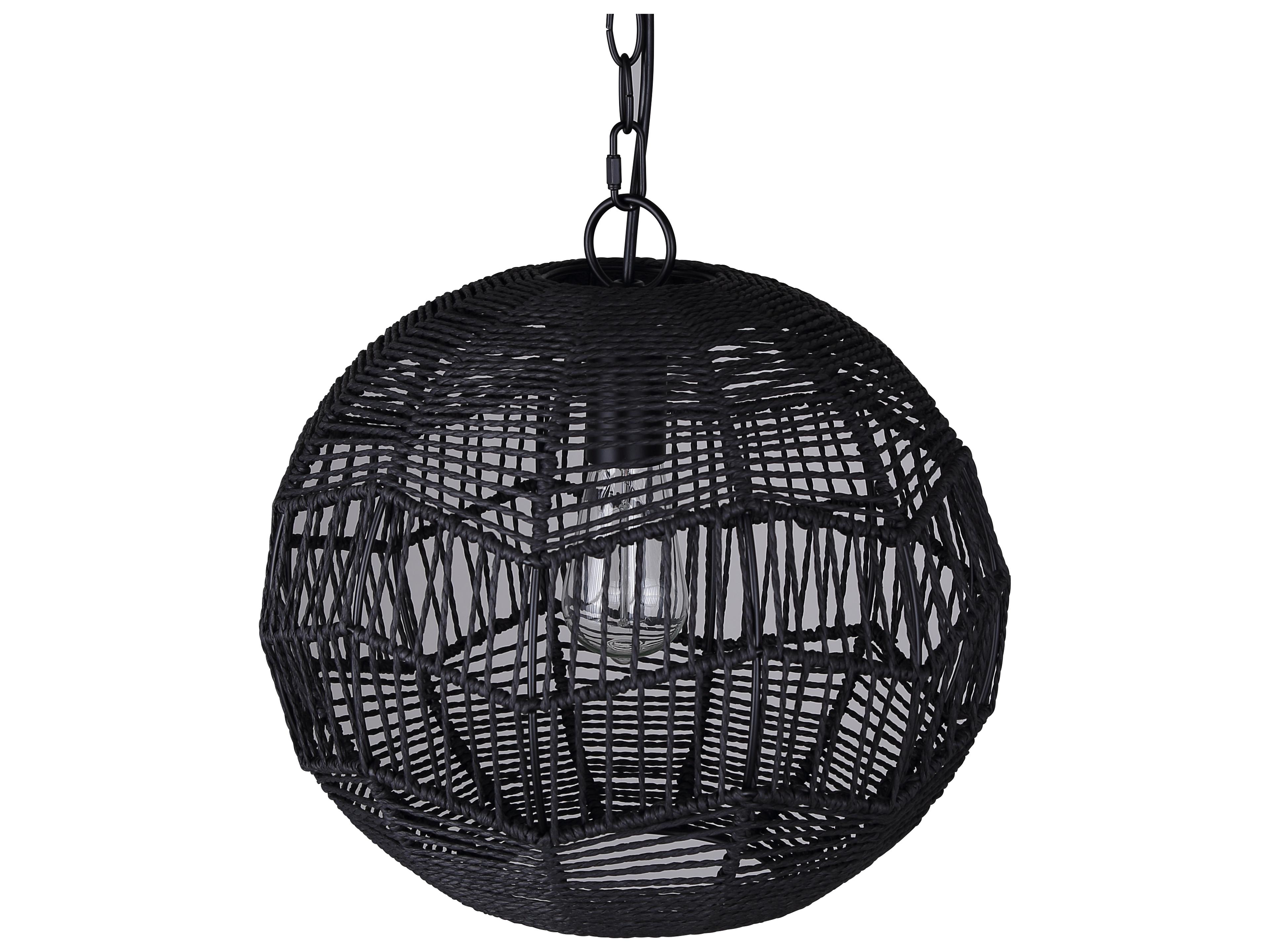 Canarm Valence 1 -light Black Globe Pendant