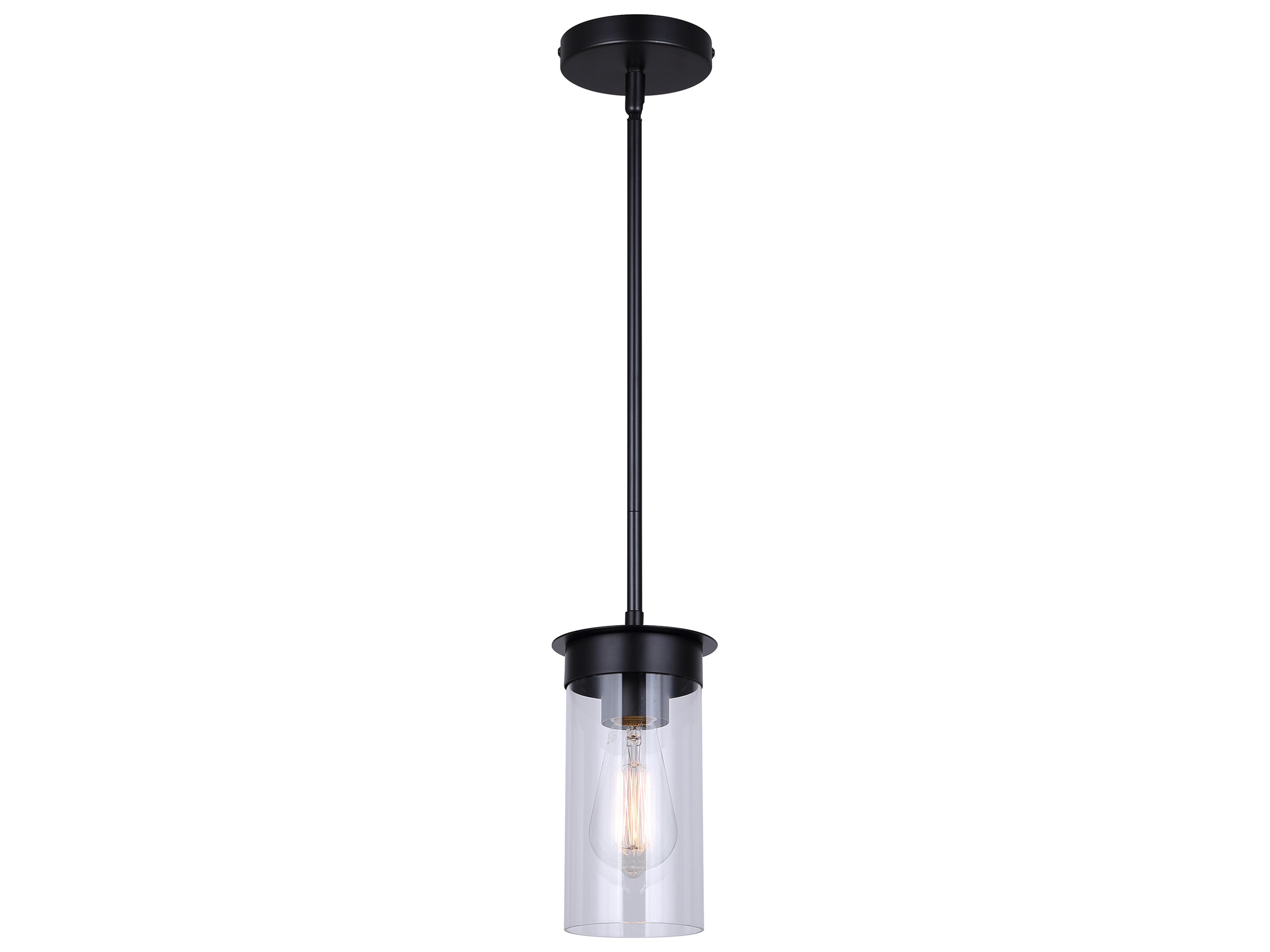 Benson 1 -light Black Cylinder Mini Pendant