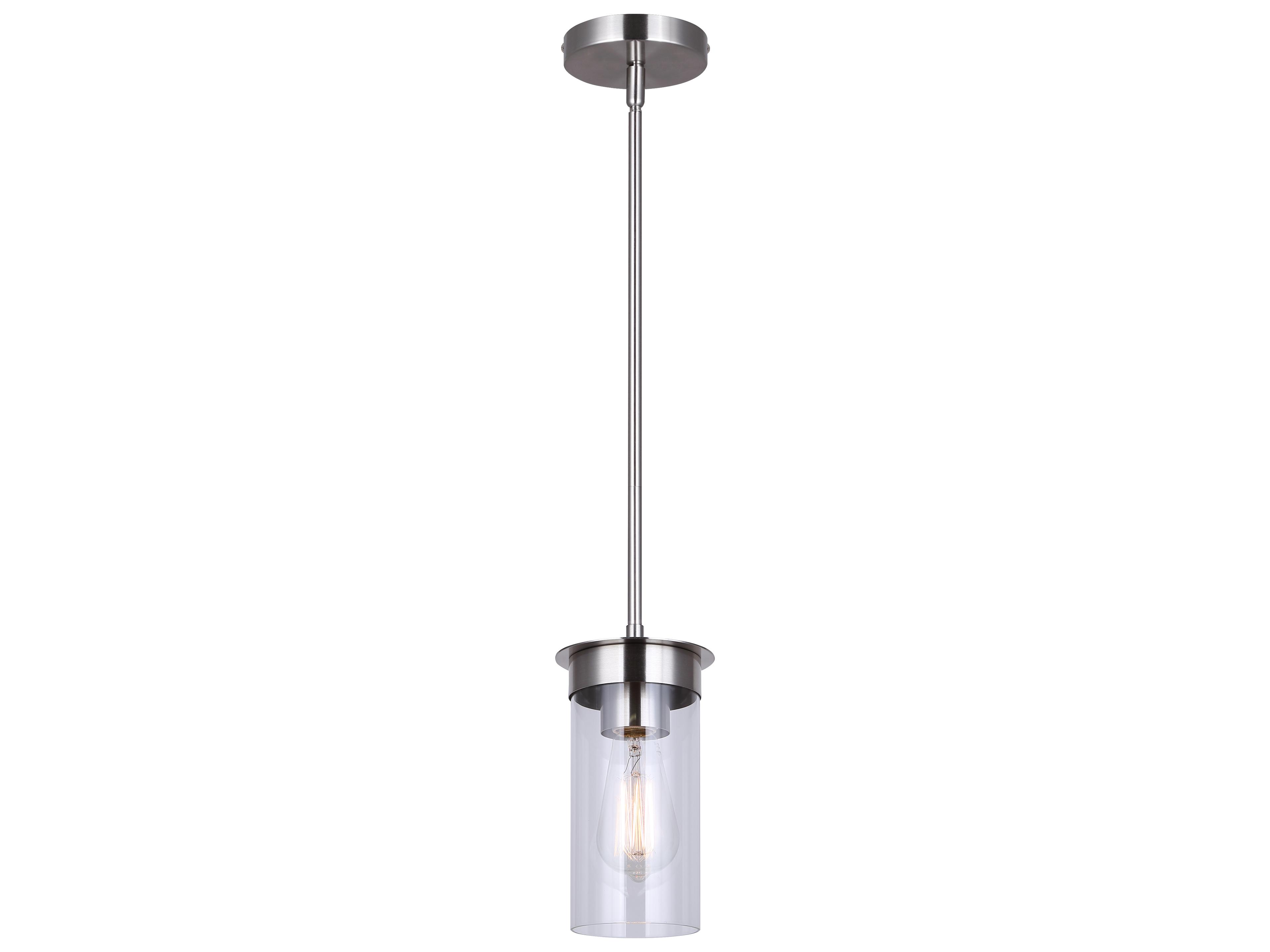 Benson 1 -light Nickel Cylinder Mini Pendant