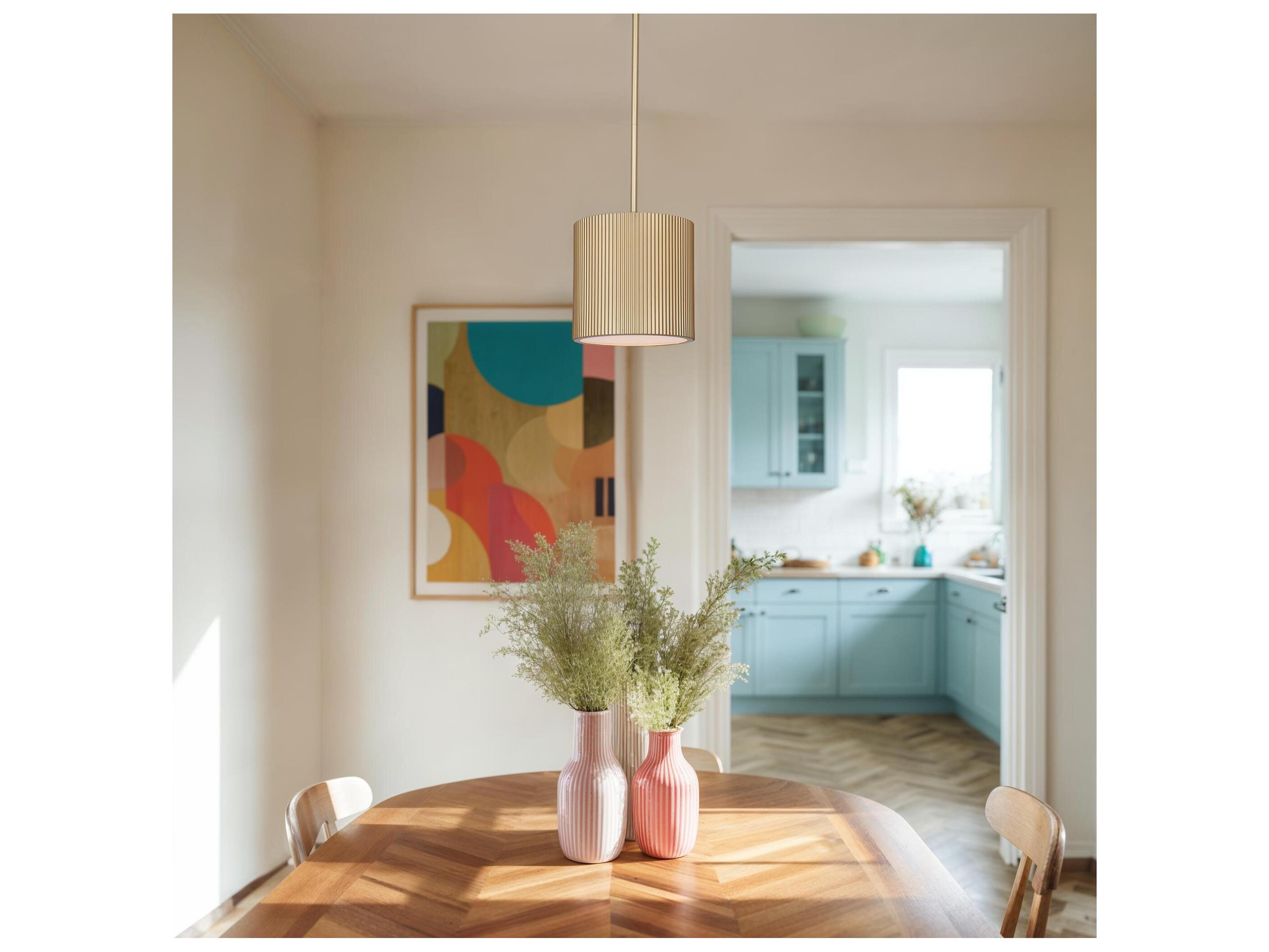 Canarm Scarlett 1 -light Gold Drum Mini Pendant