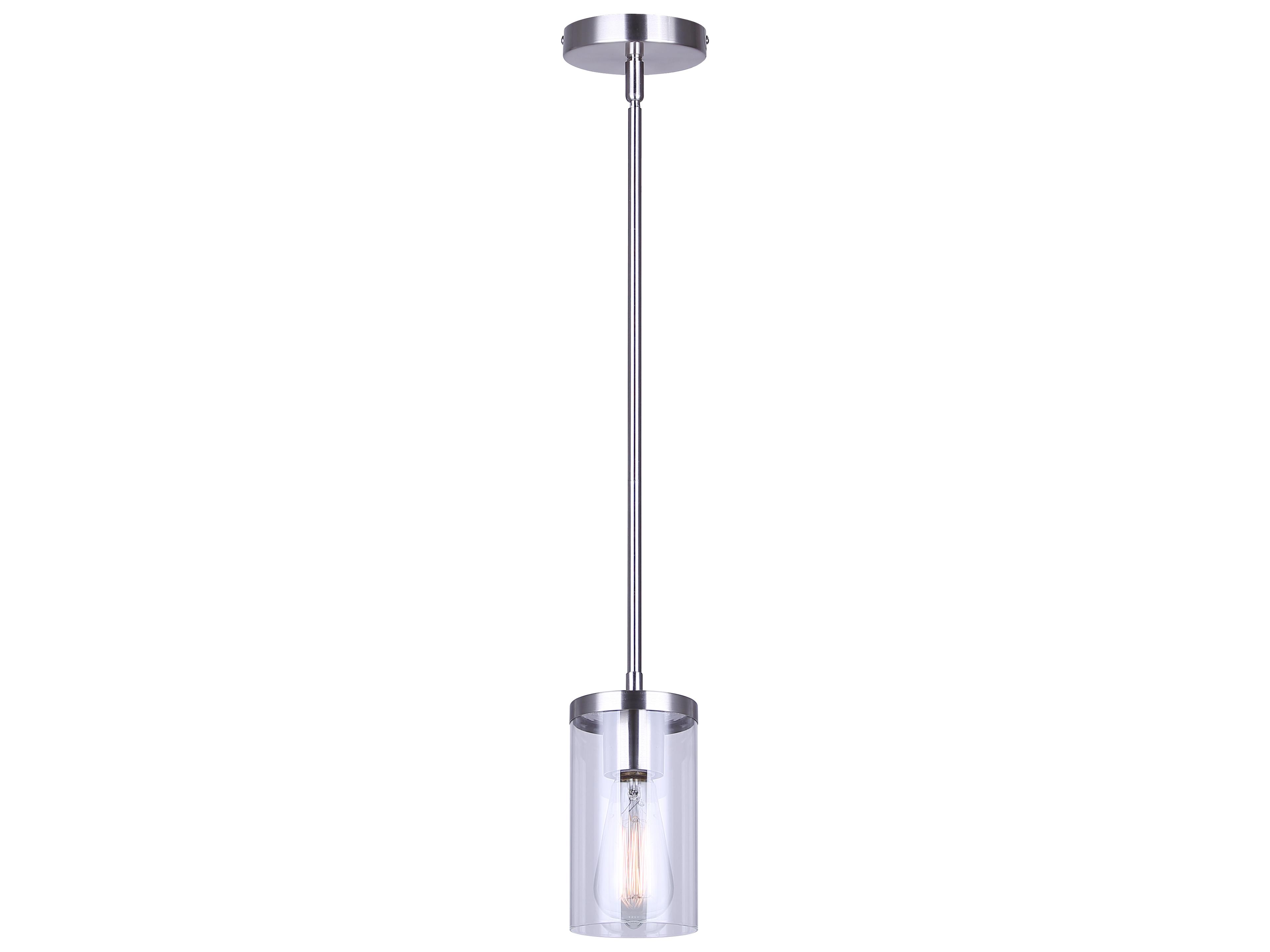 Britton 1 -light Nickel Cylinder Mini Pendant