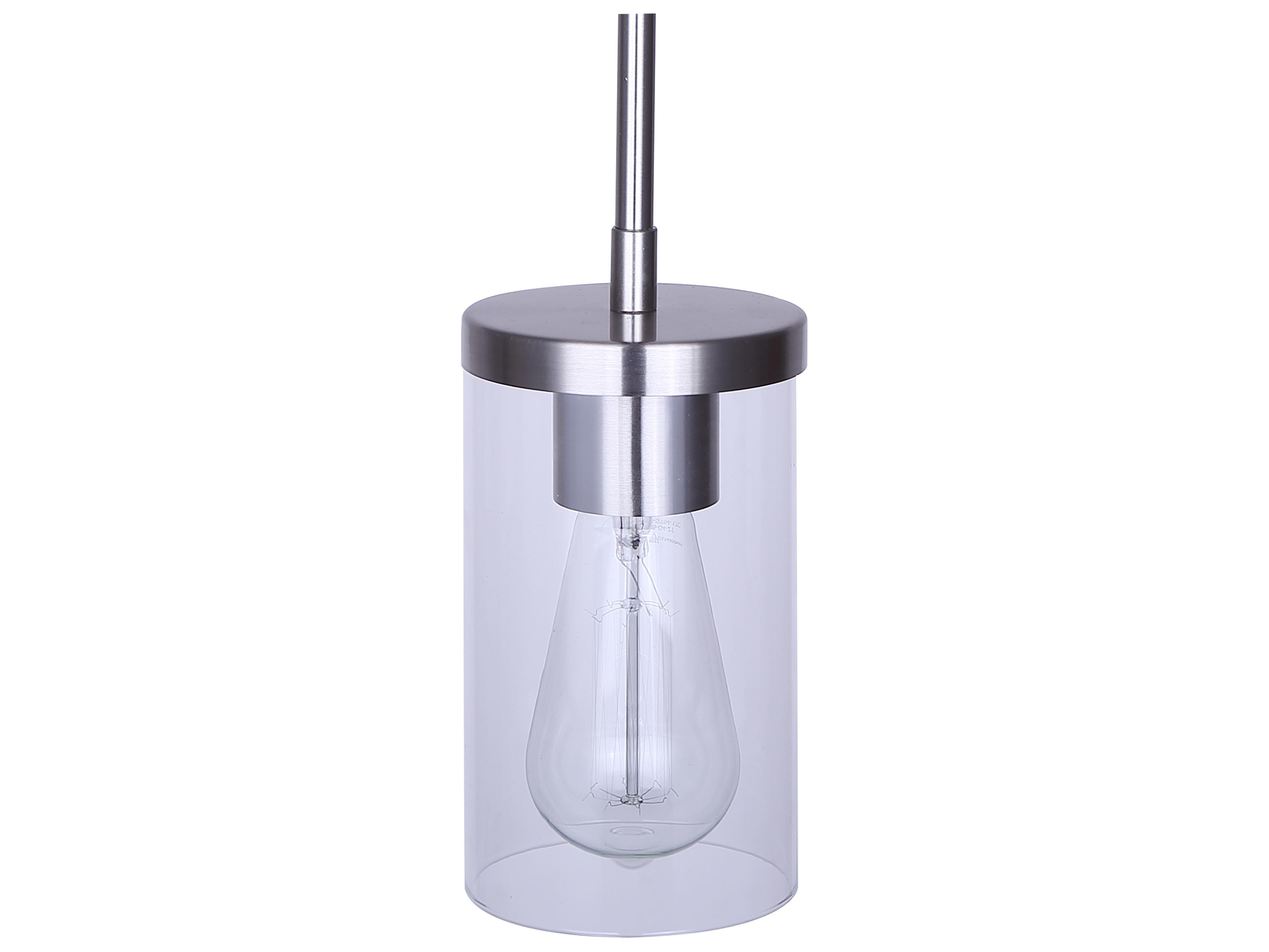 Canarm Britton 1 -light Nickel Cylinder Mini Pendant