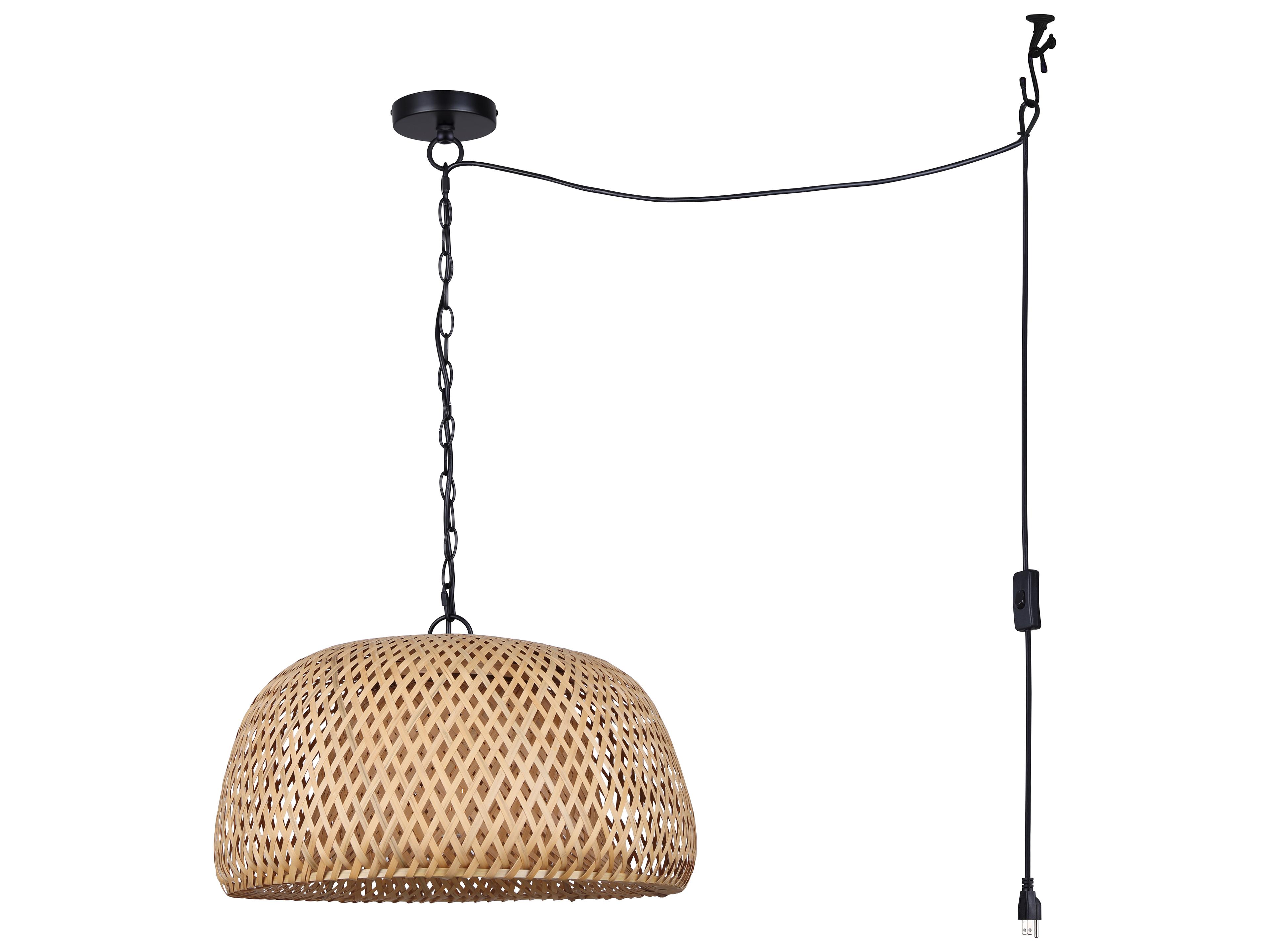Canarm Hanoi 1 -light Black Dome Pendant