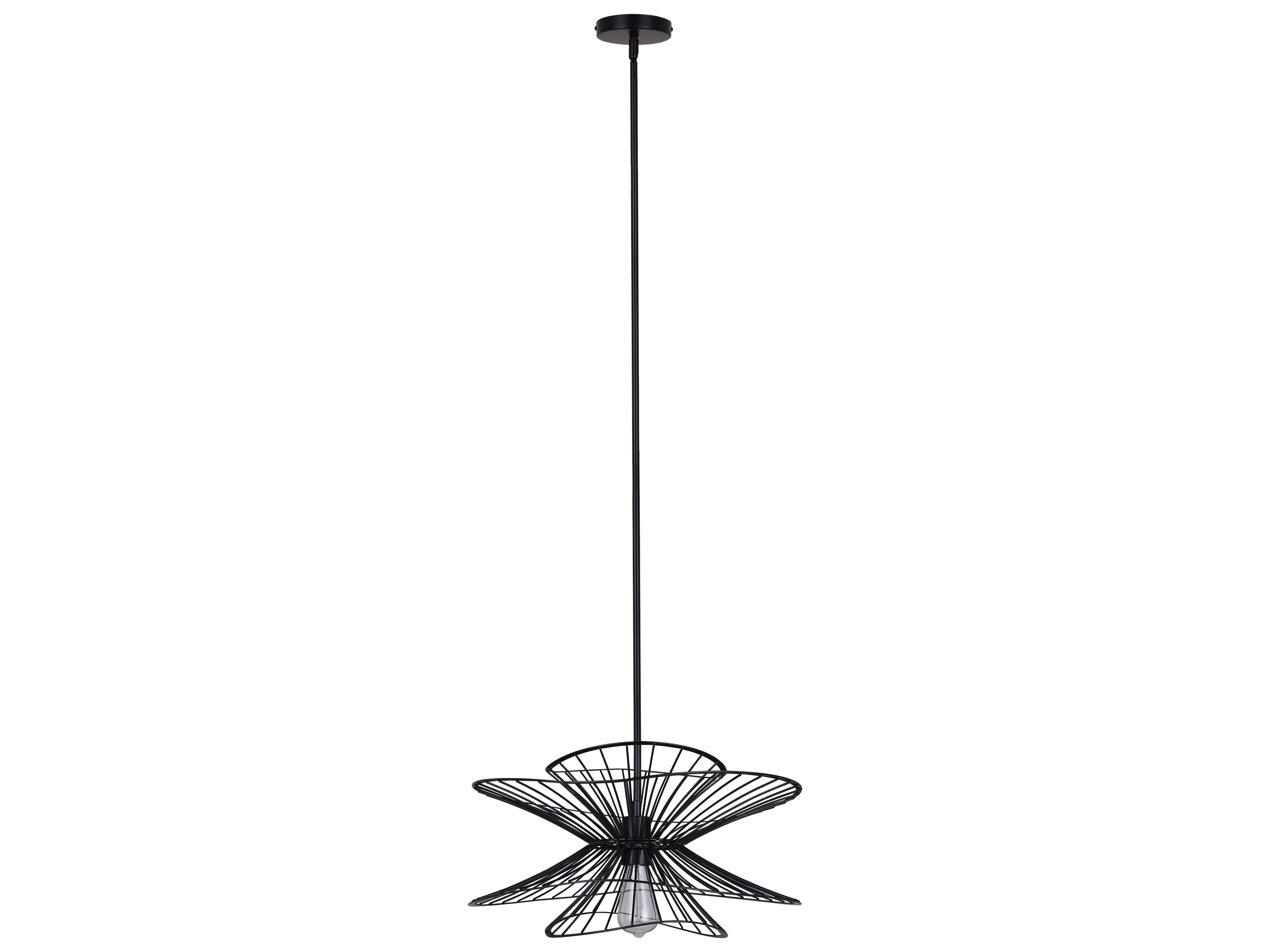 Canarm Channel 6 -light Black Geometric Pendant