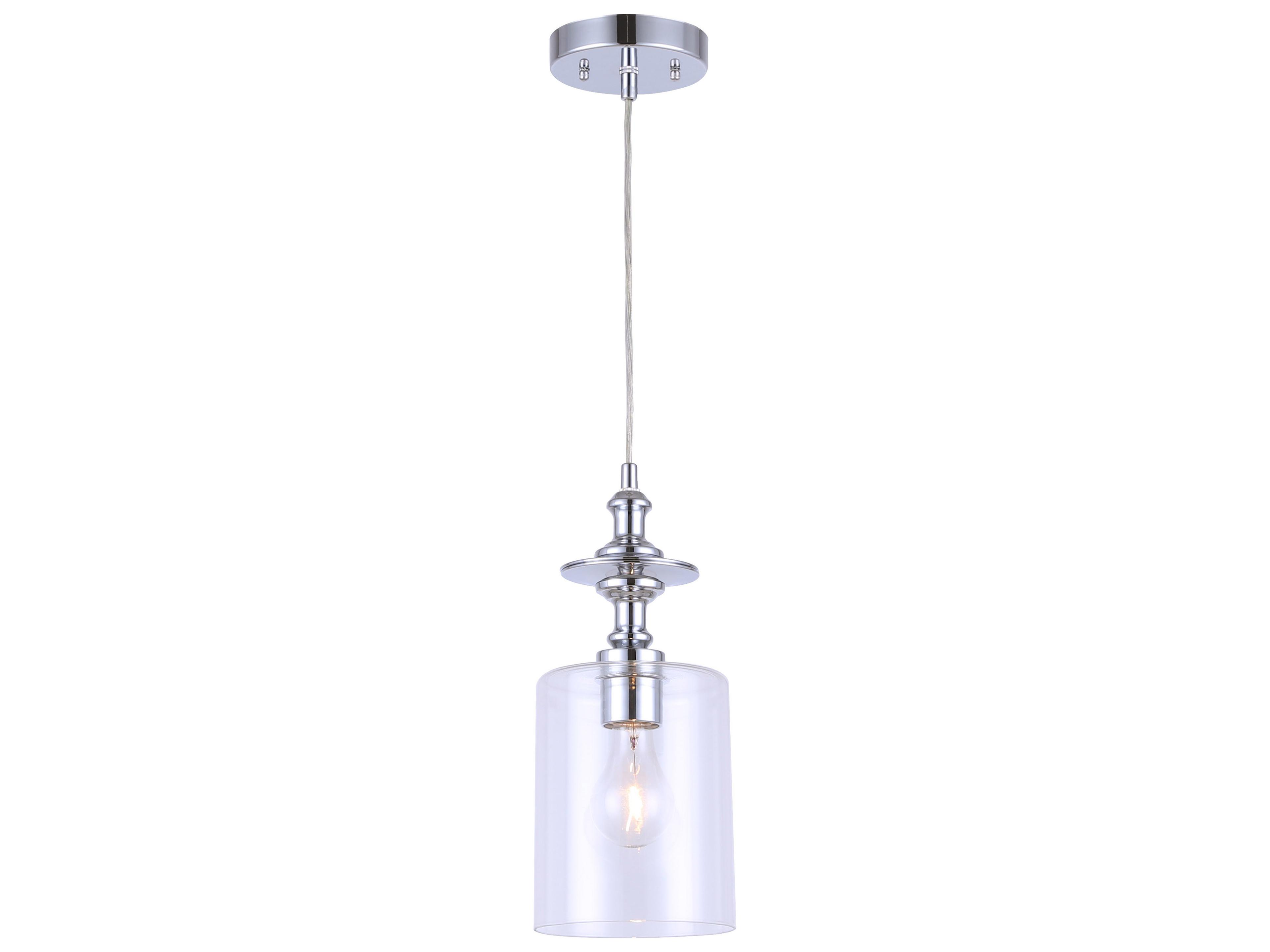 York 1 -light Chrome Cylinder Mini Pendant