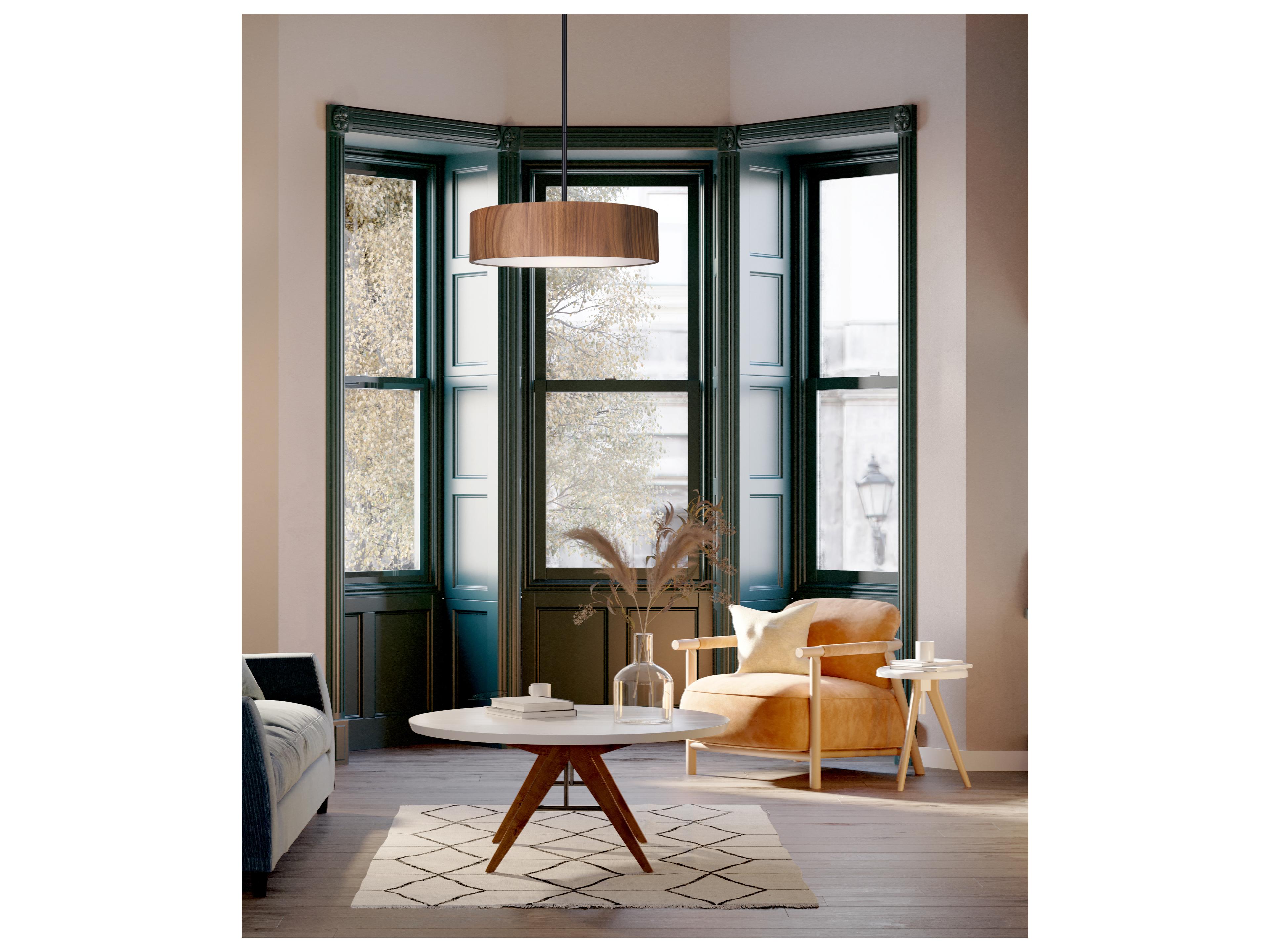 Canarm Dexter 3 -light Black Drum Pendant