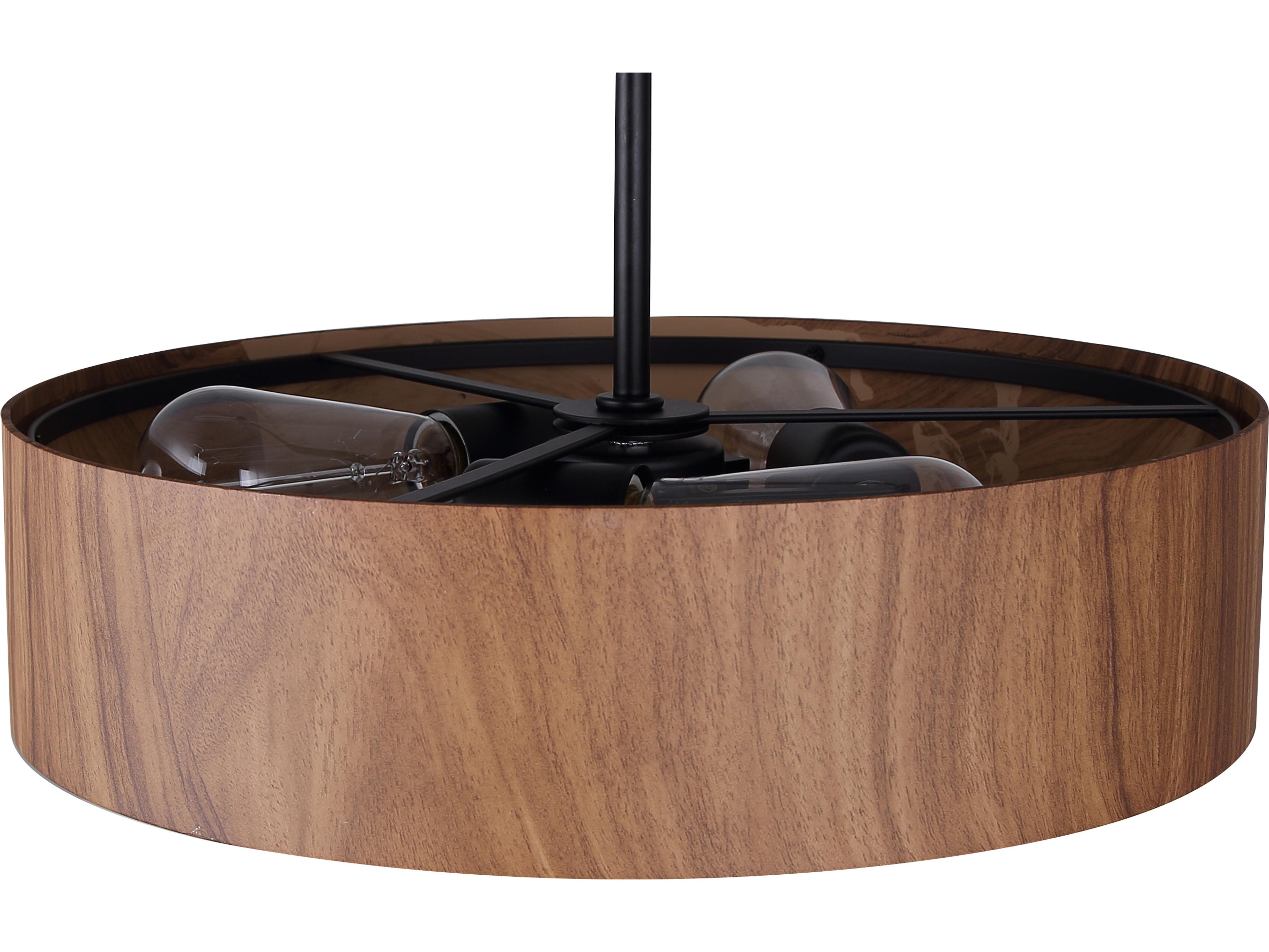 Canarm Dexter 3 -light Black Drum Pendant
