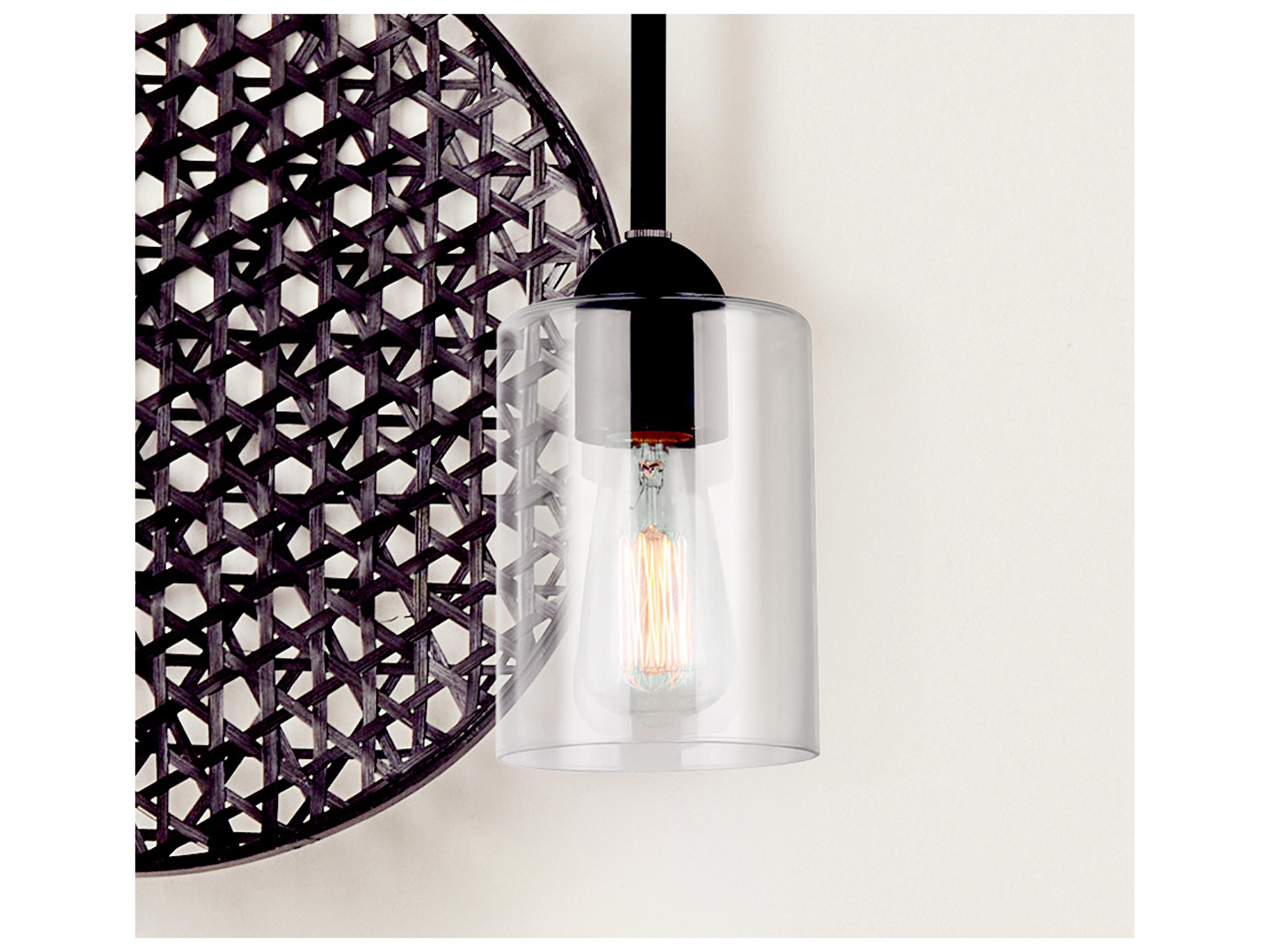 Canarm Hampton 1 -light Black Cylinder Mini Pendant