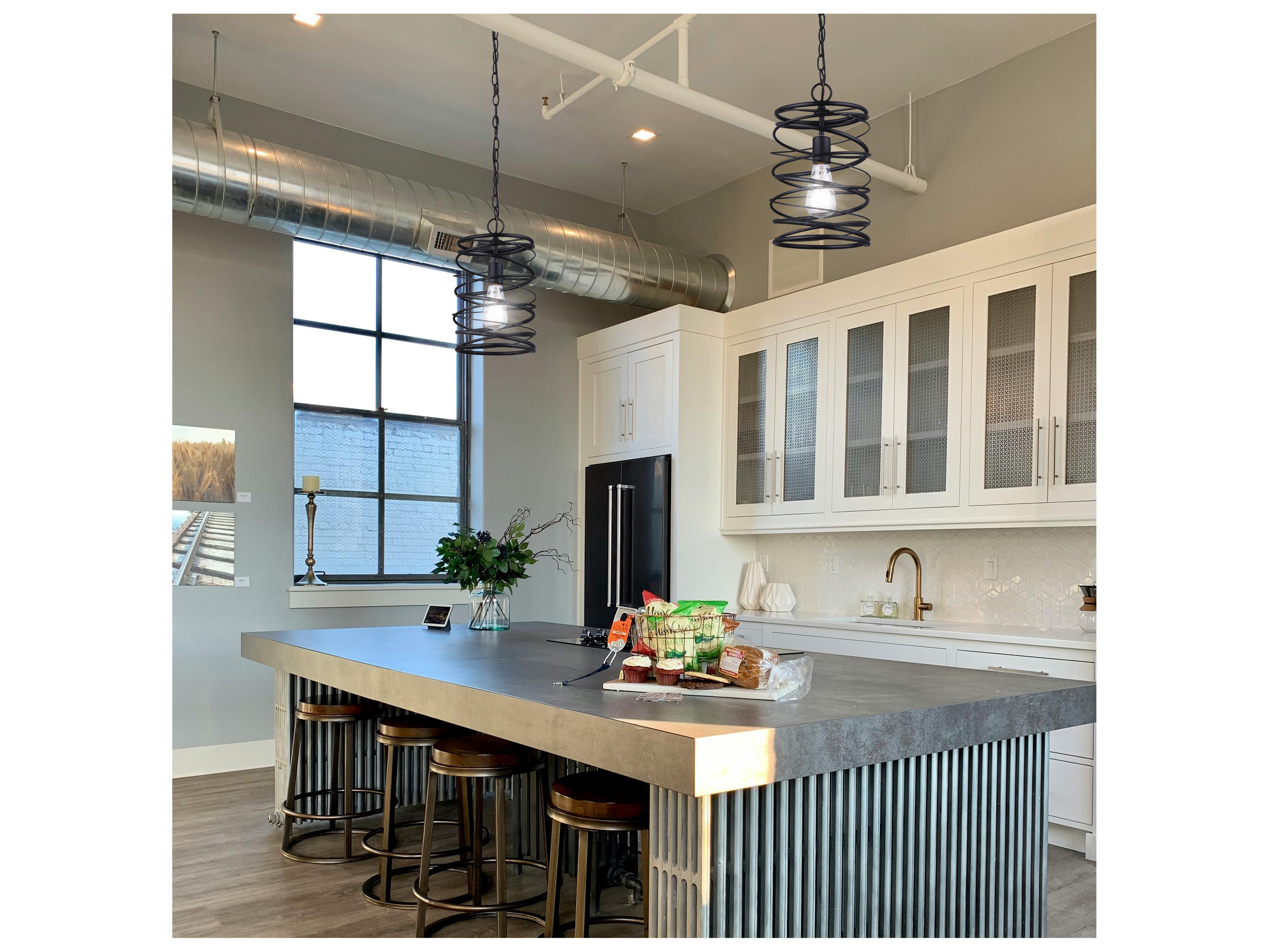 Canarm Ryland 1 -light Black Geometric Mini Pendant