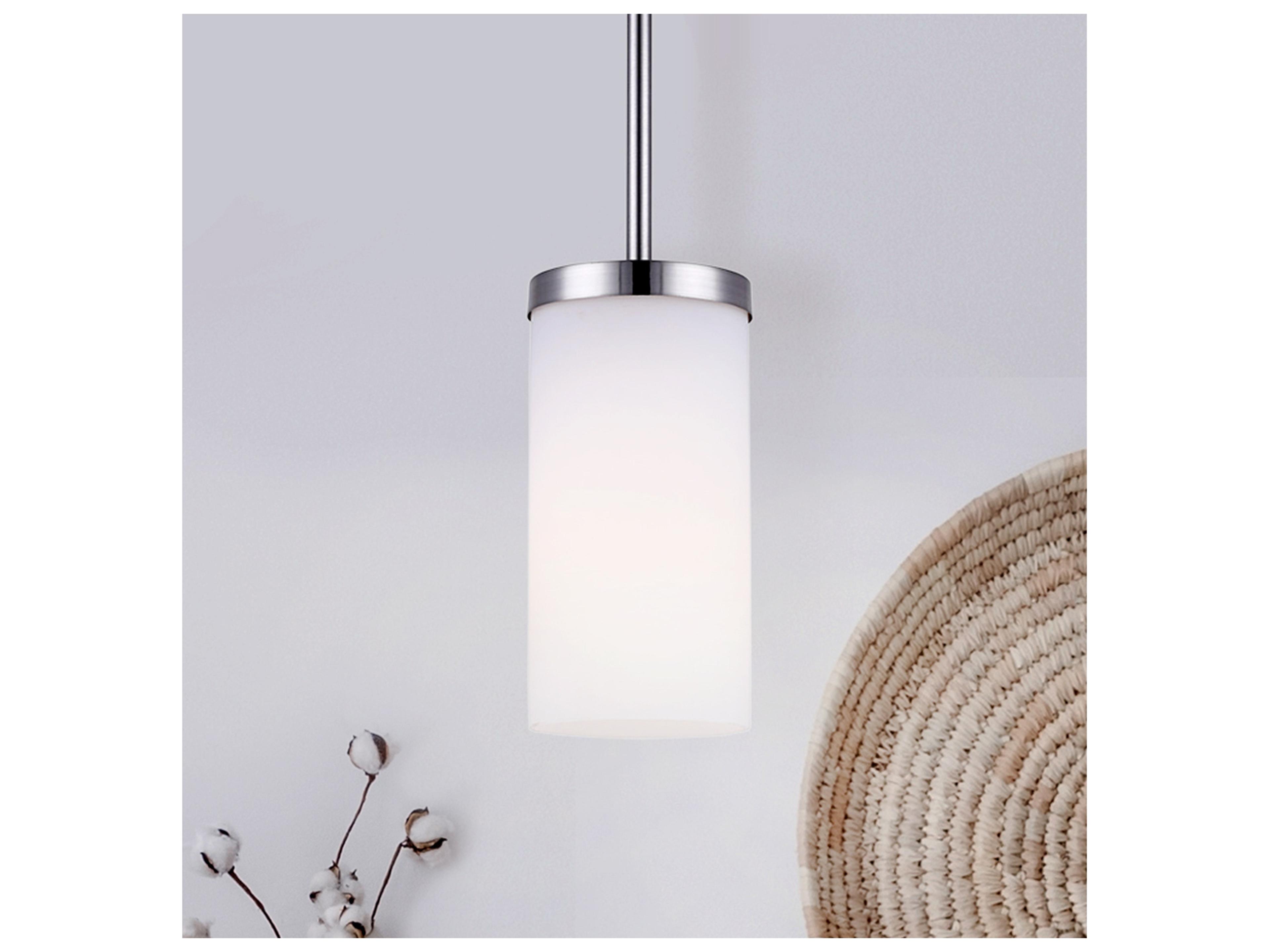 Canarm River 1 -light Nickel Cylinder Mini Pendant