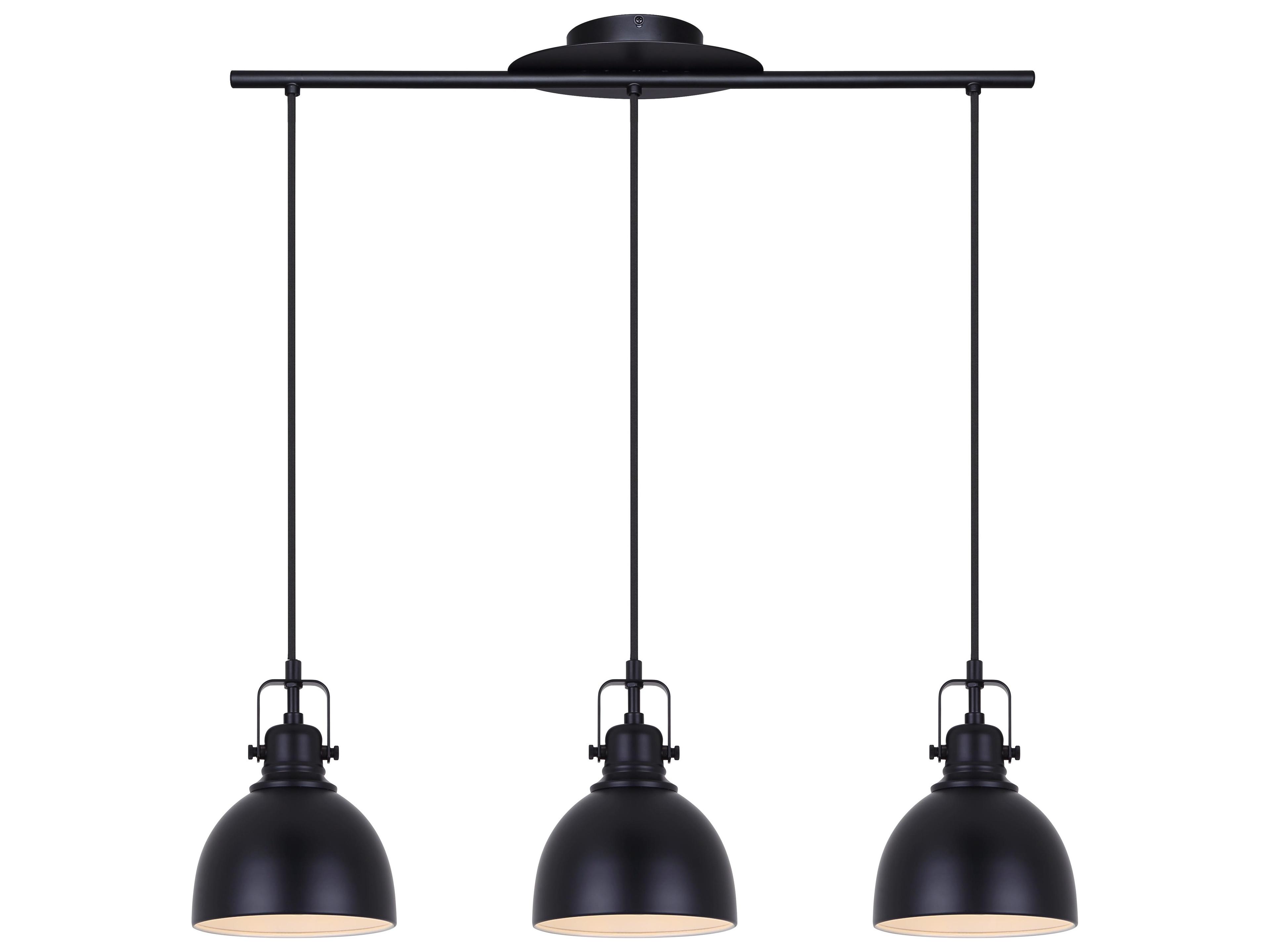 Polo 3 -light Black Linear Island Pendant