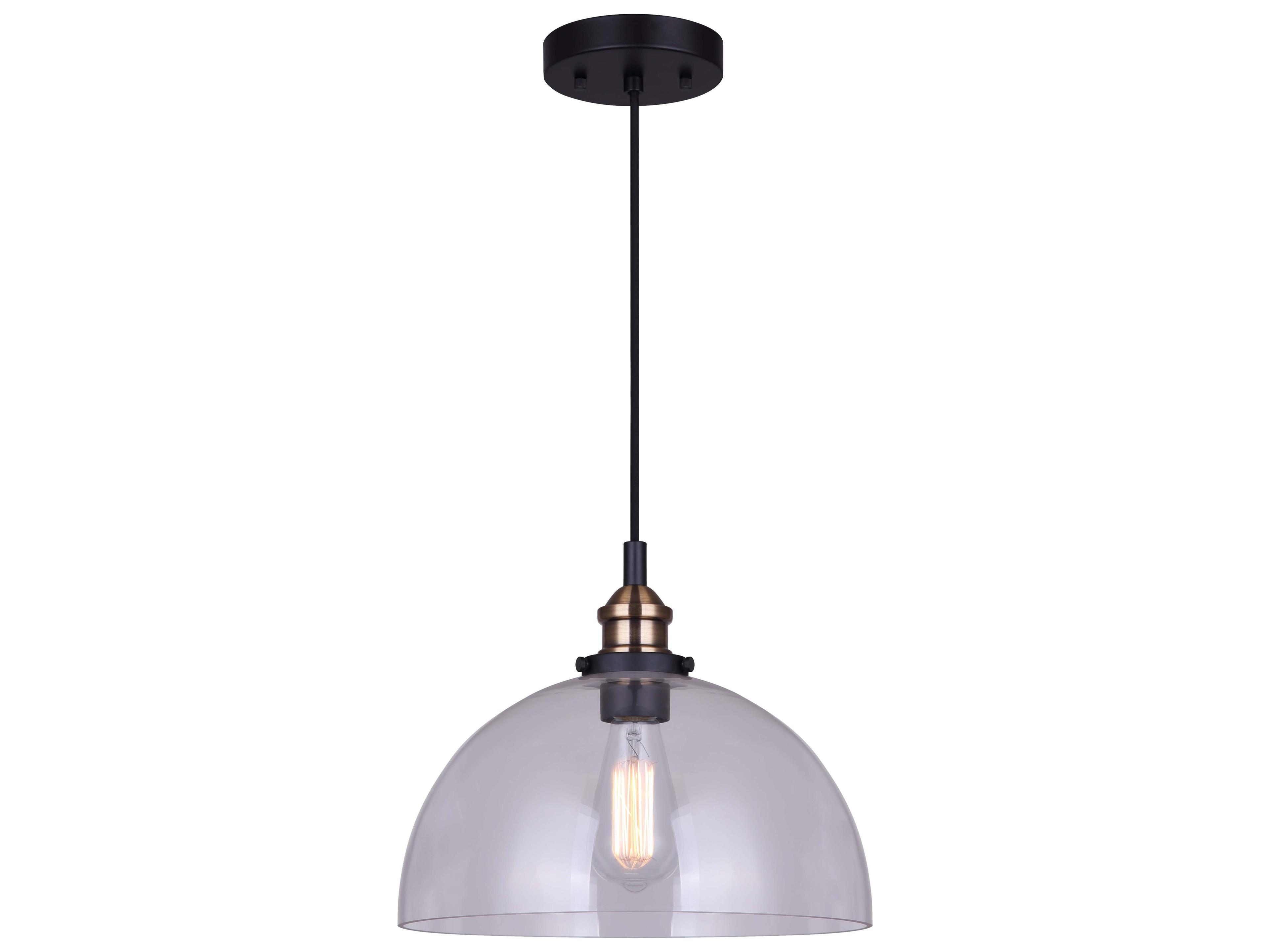 Thea 1 -light Black Dome Mini Pendant