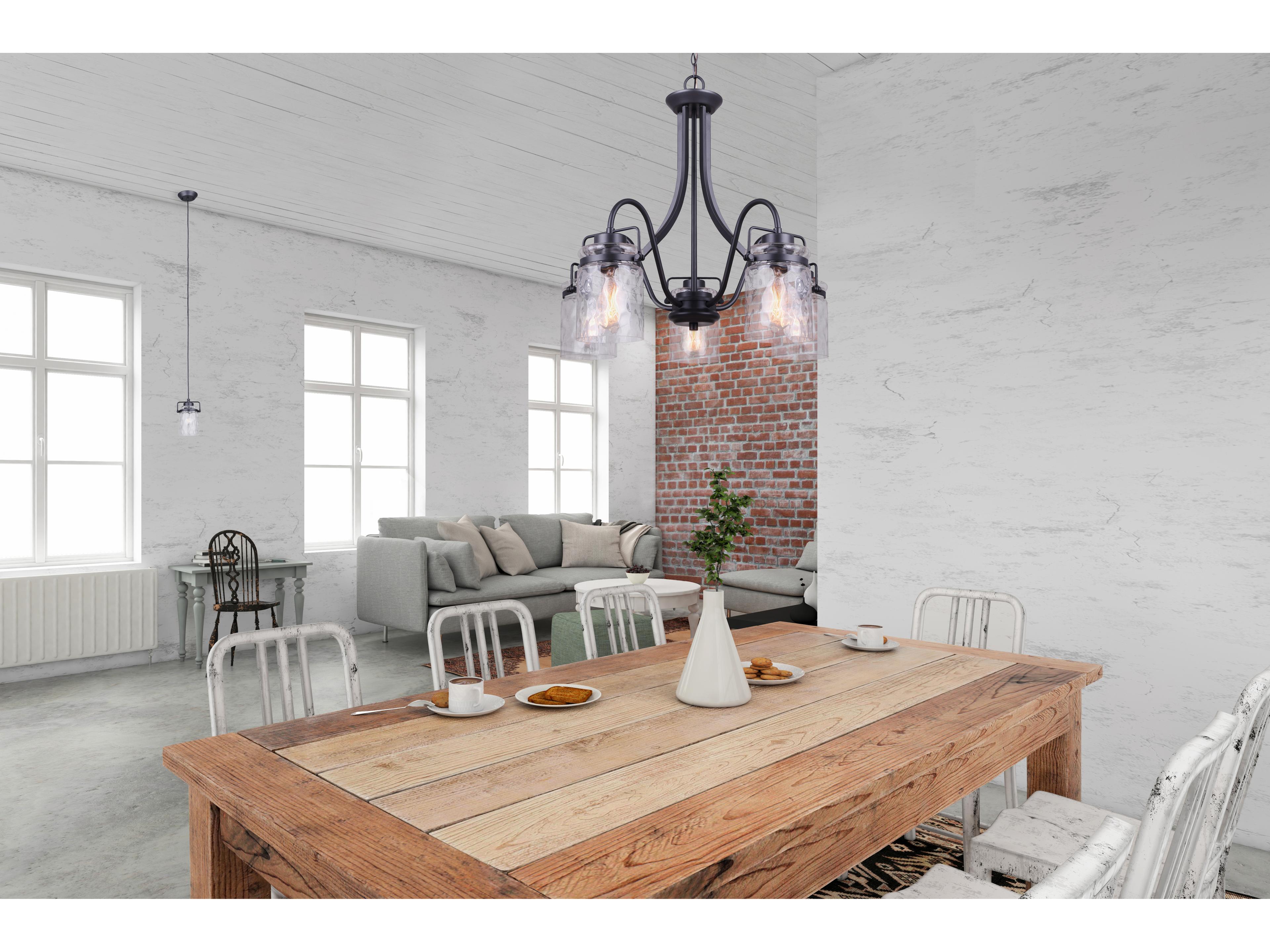 Canarm Arden 1 -light Black Cylinder Mini Pendant