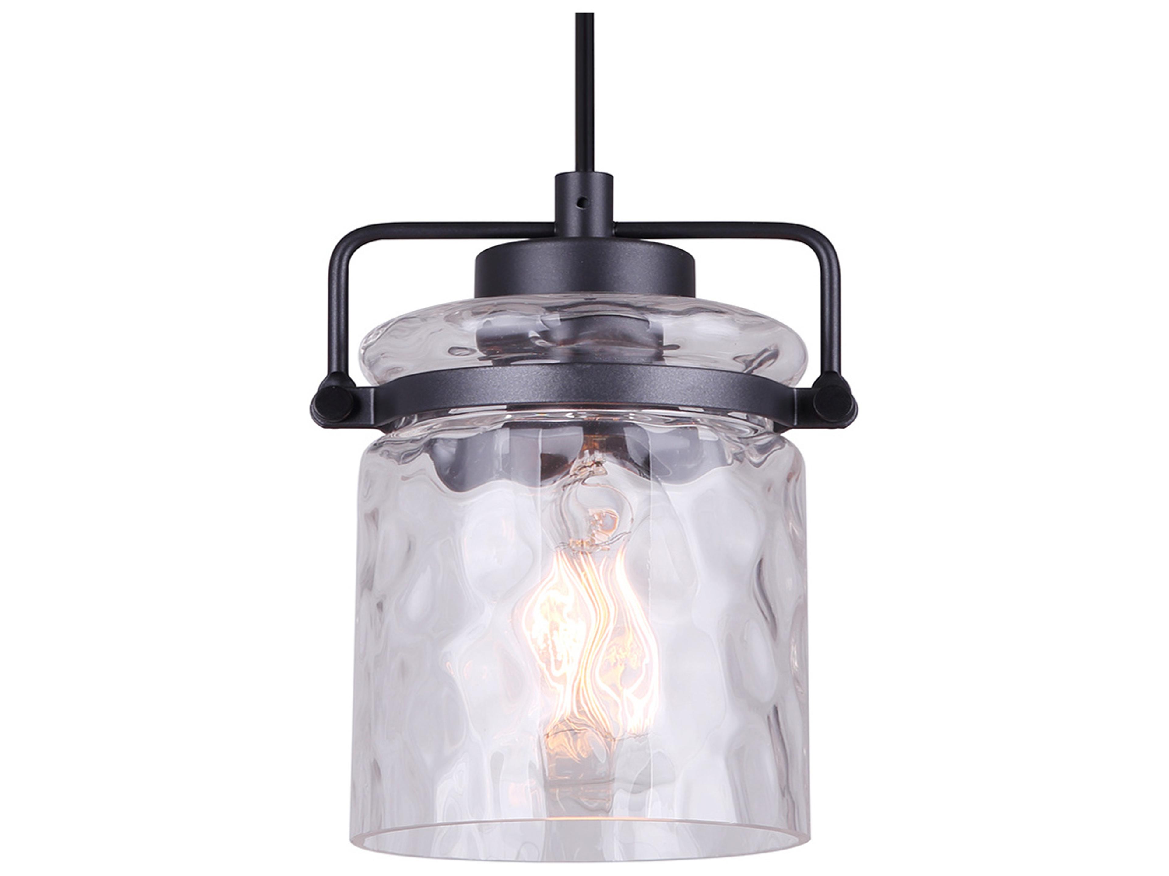 Canarm Arden 1 -light Black Cylinder Mini Pendant