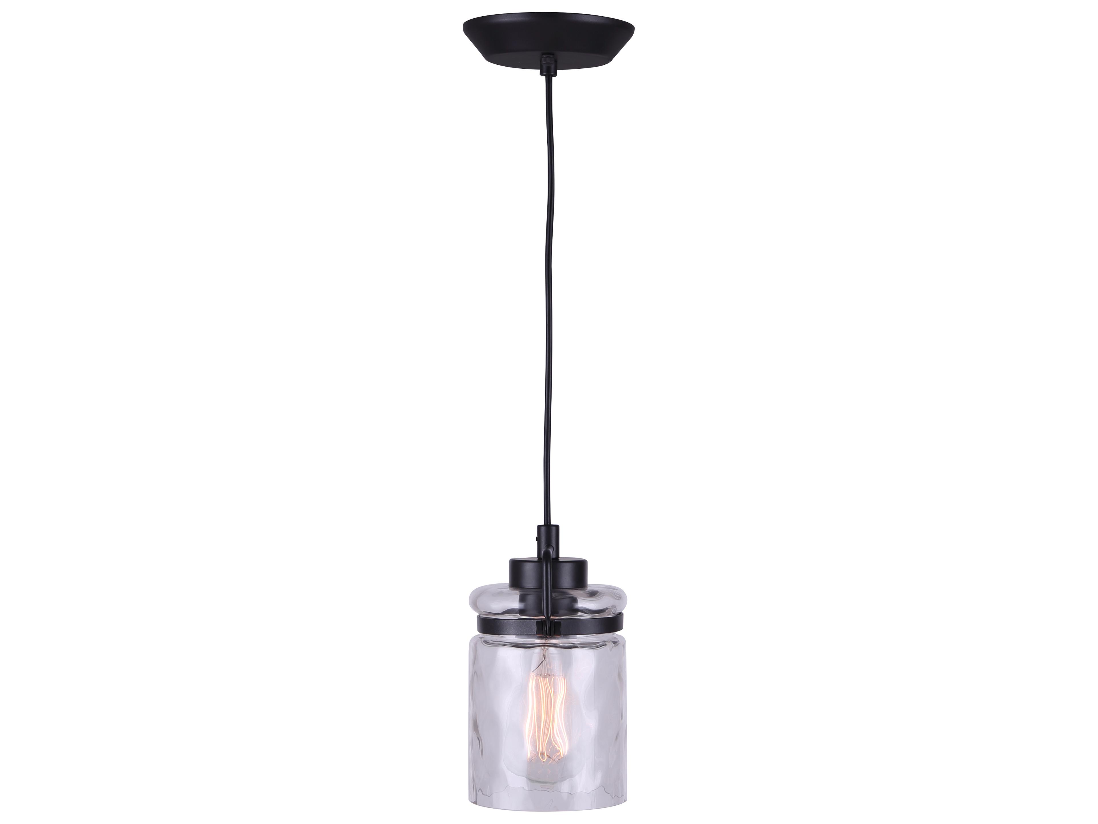 Canarm Arden 1 -light Black Cylinder Mini Pendant