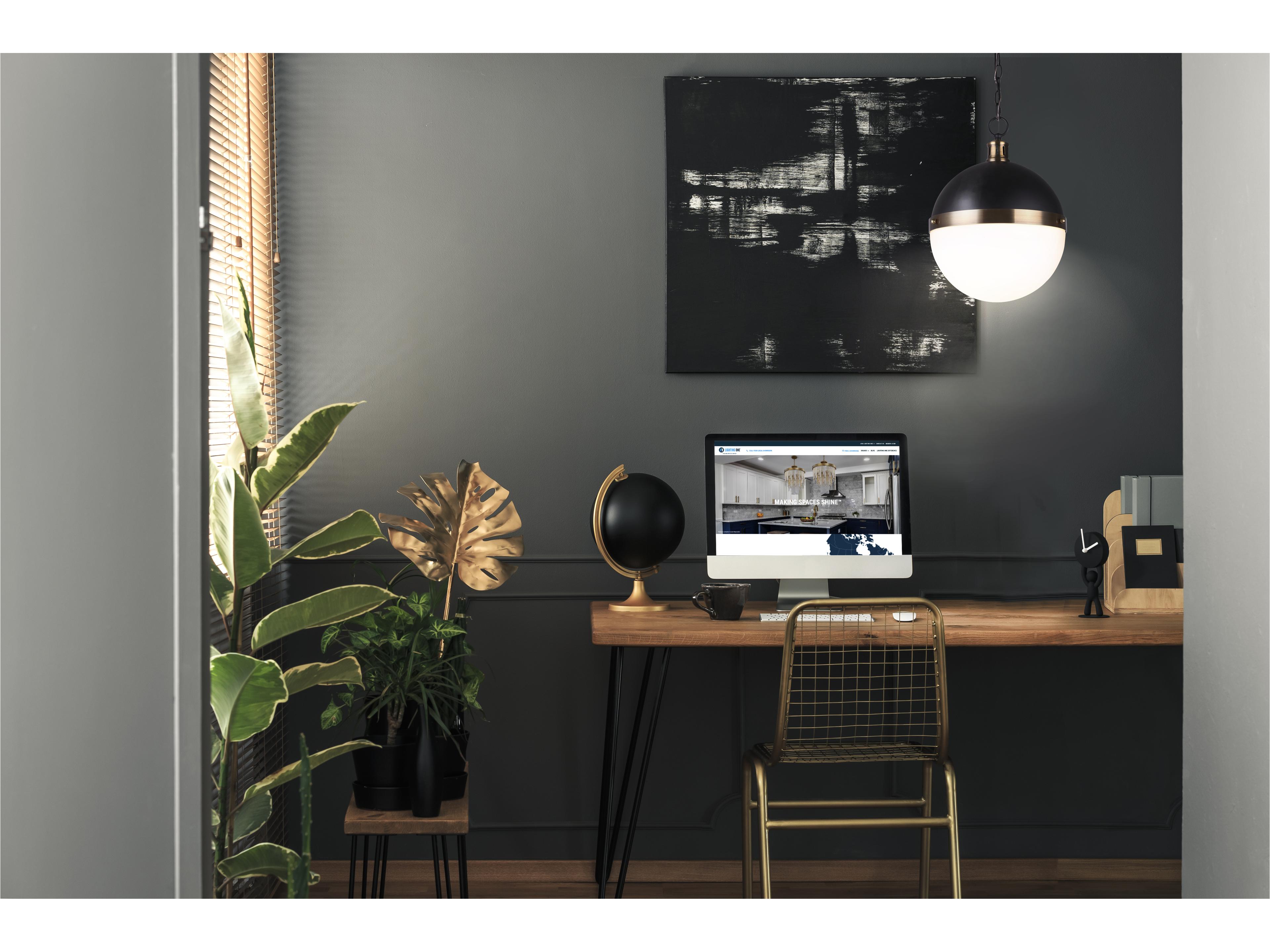 Canarm Delta 1 -light Black Globe Pendant