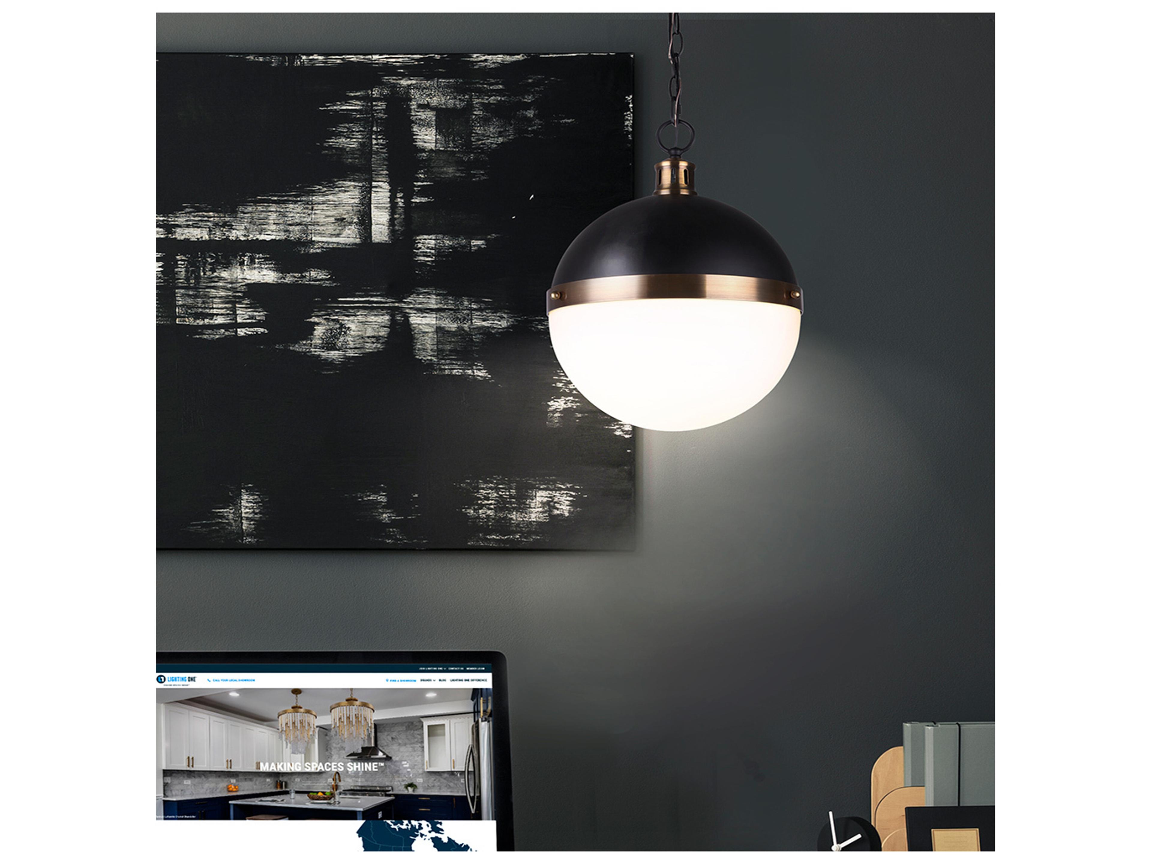 Canarm Delta 1 -light Black Globe Pendant