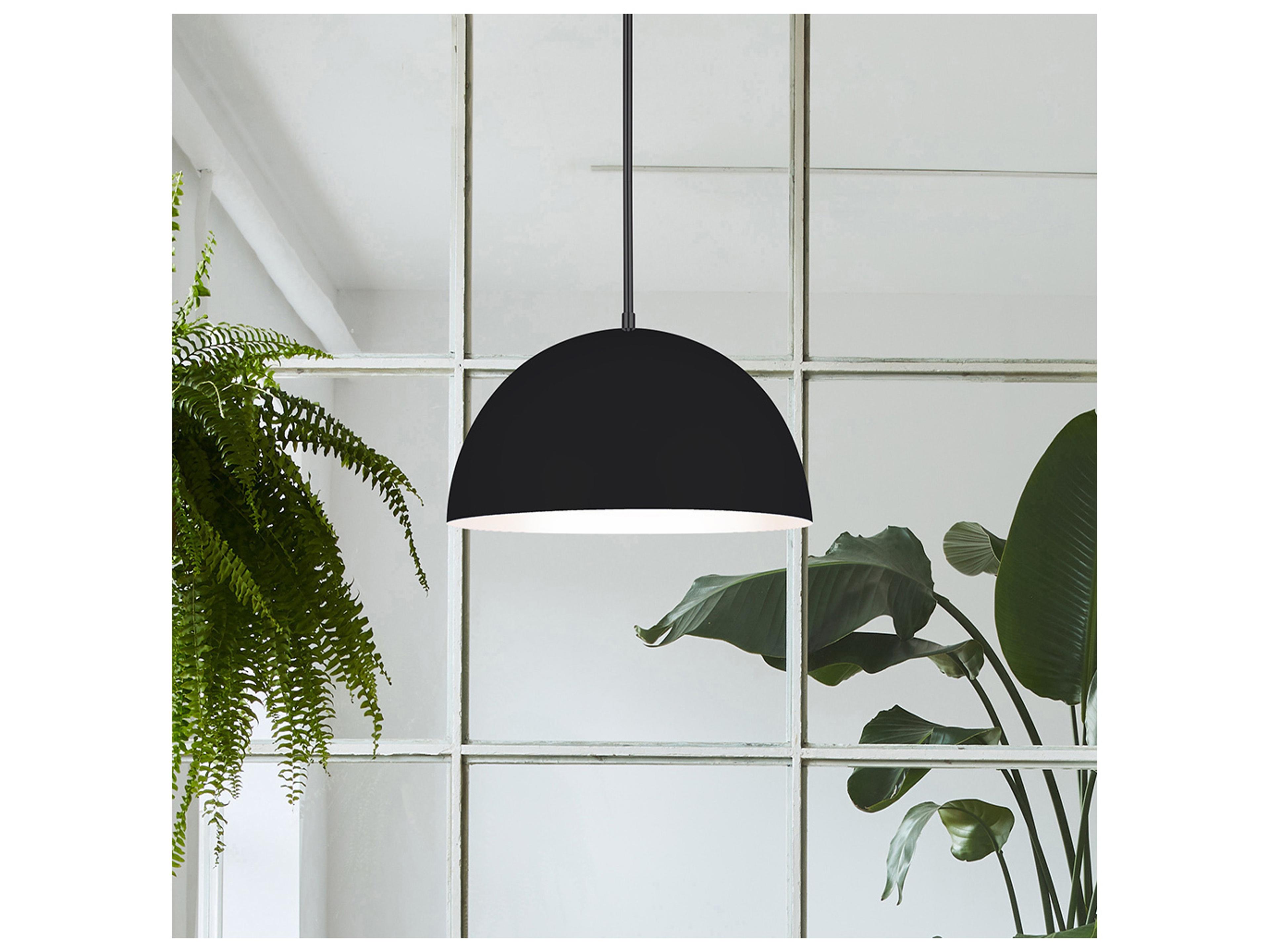 Canarm Sadie 1 -light Black Dome Pendant