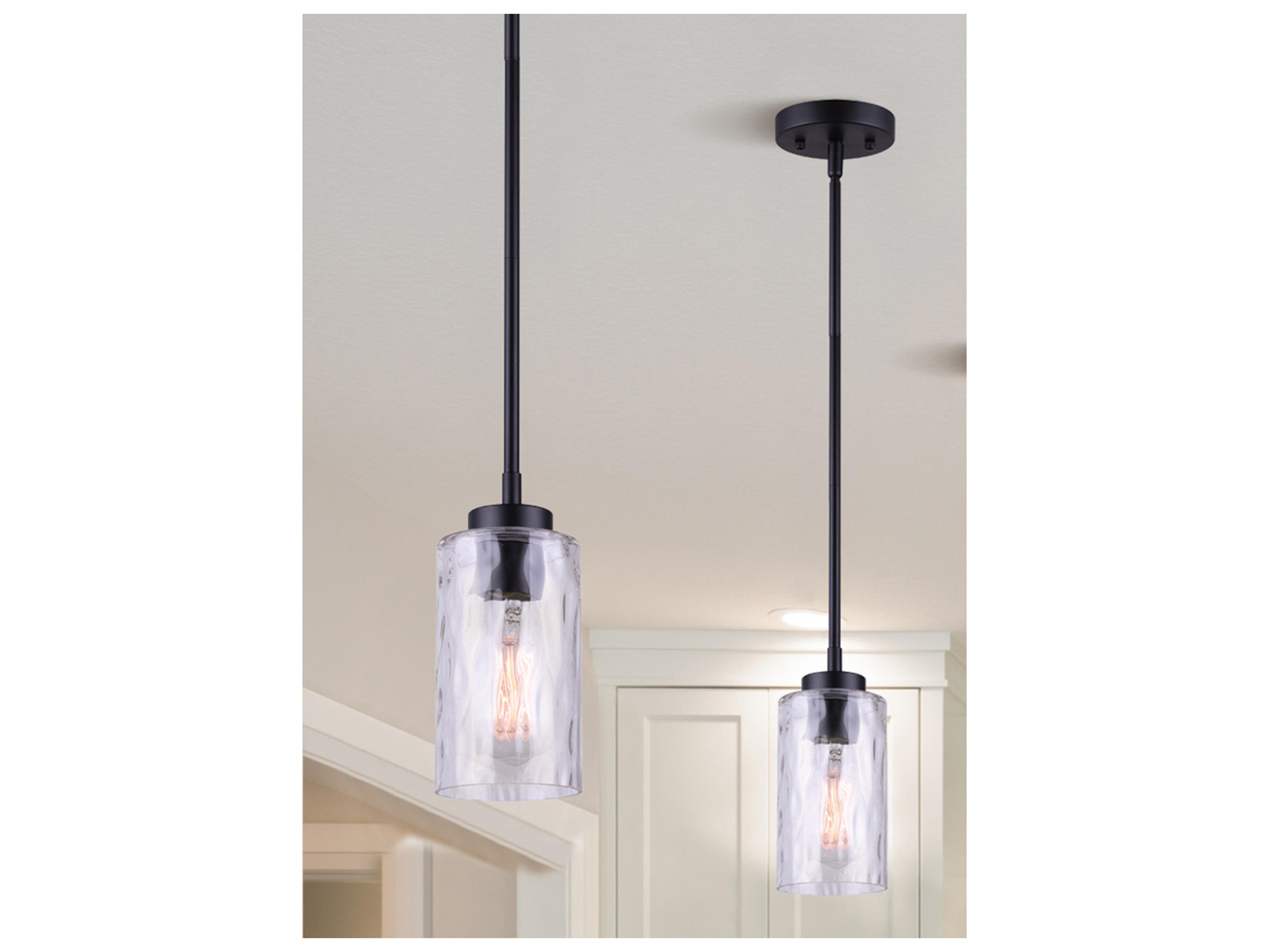 Canarm Newport 1 -light Black Cylinder Mini Pendant