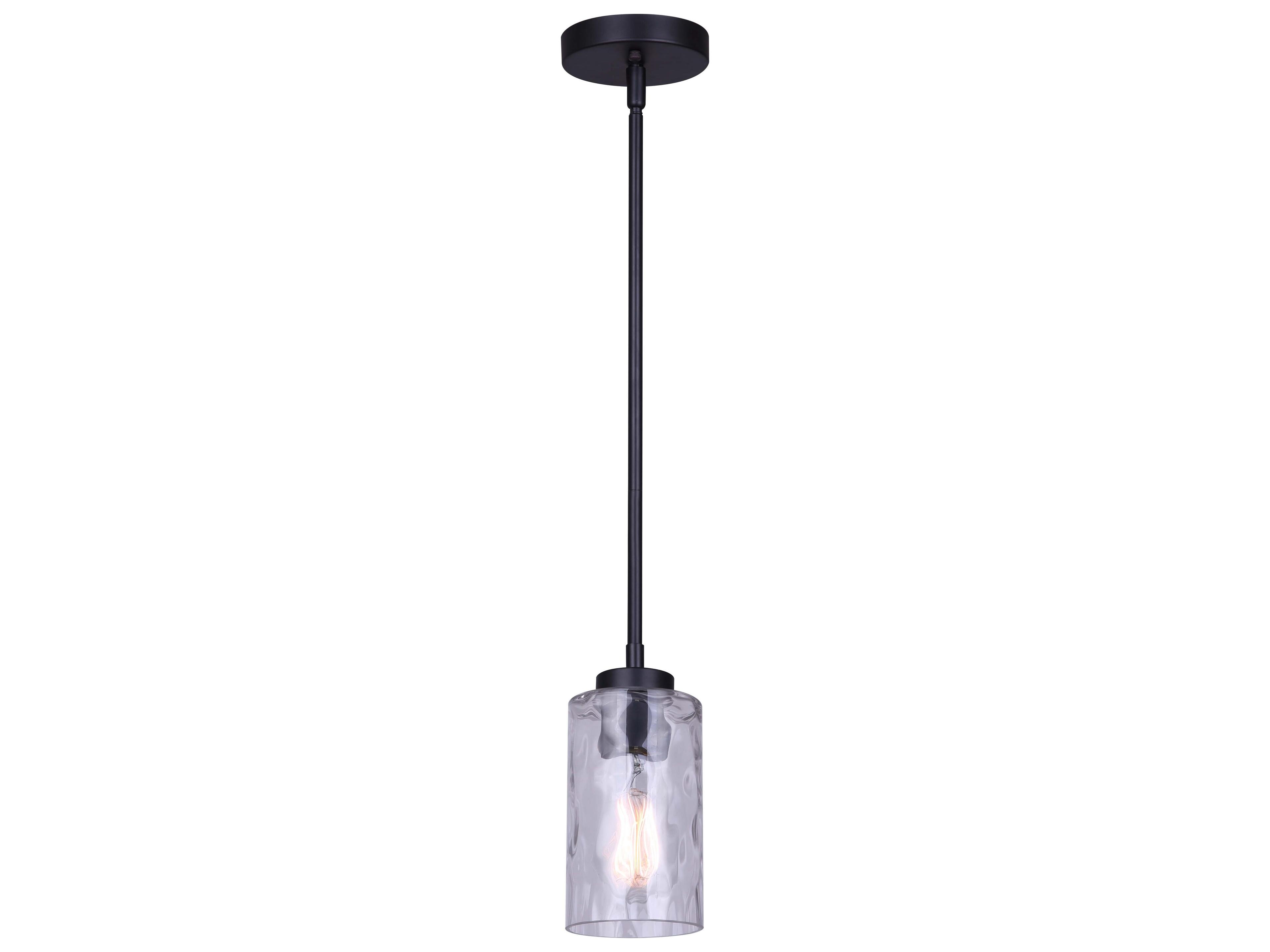 Canarm Newport 1 -light Black Cylinder Mini Pendant