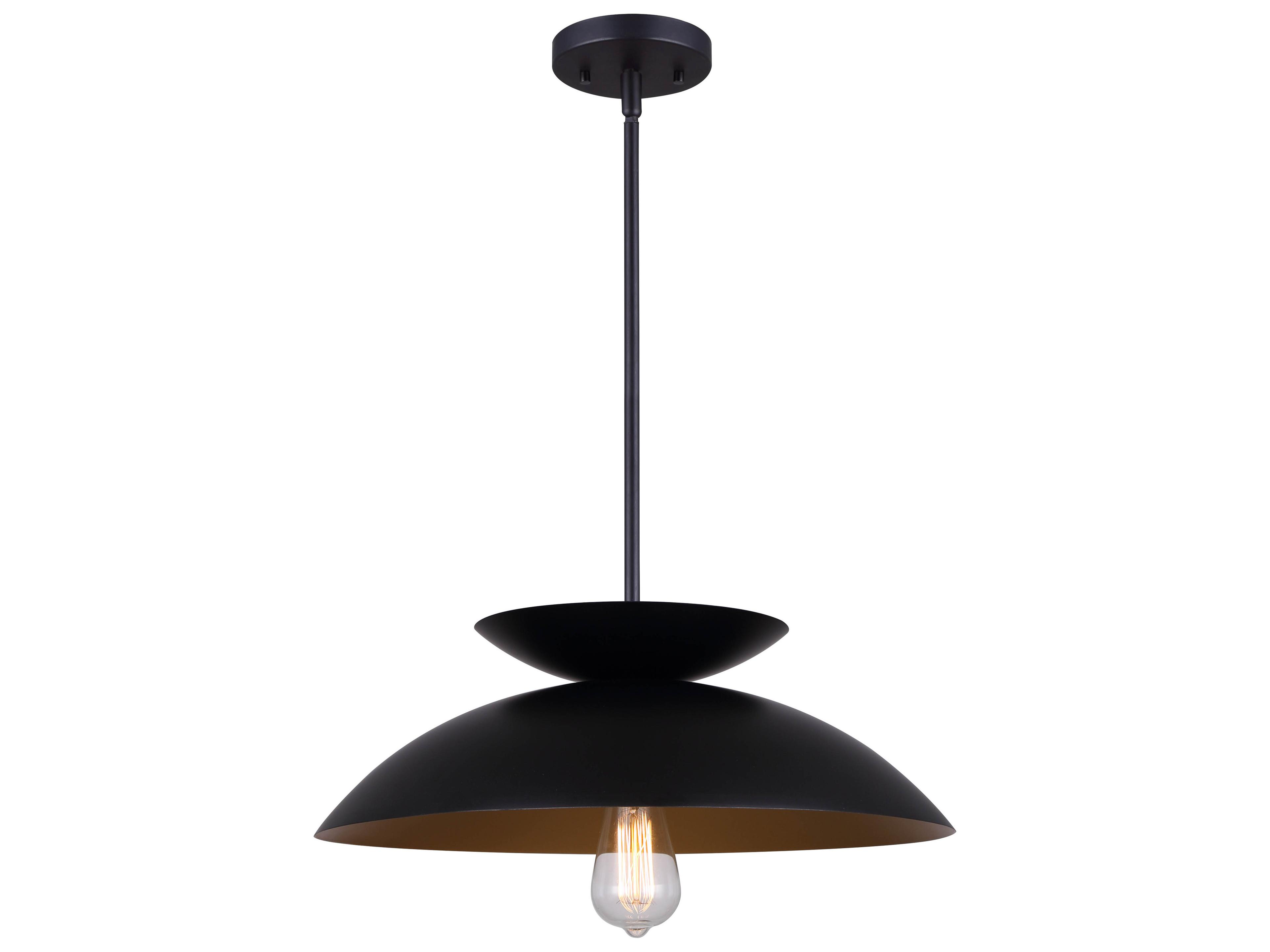 Ziva 1 -light Black Bowl Pendant