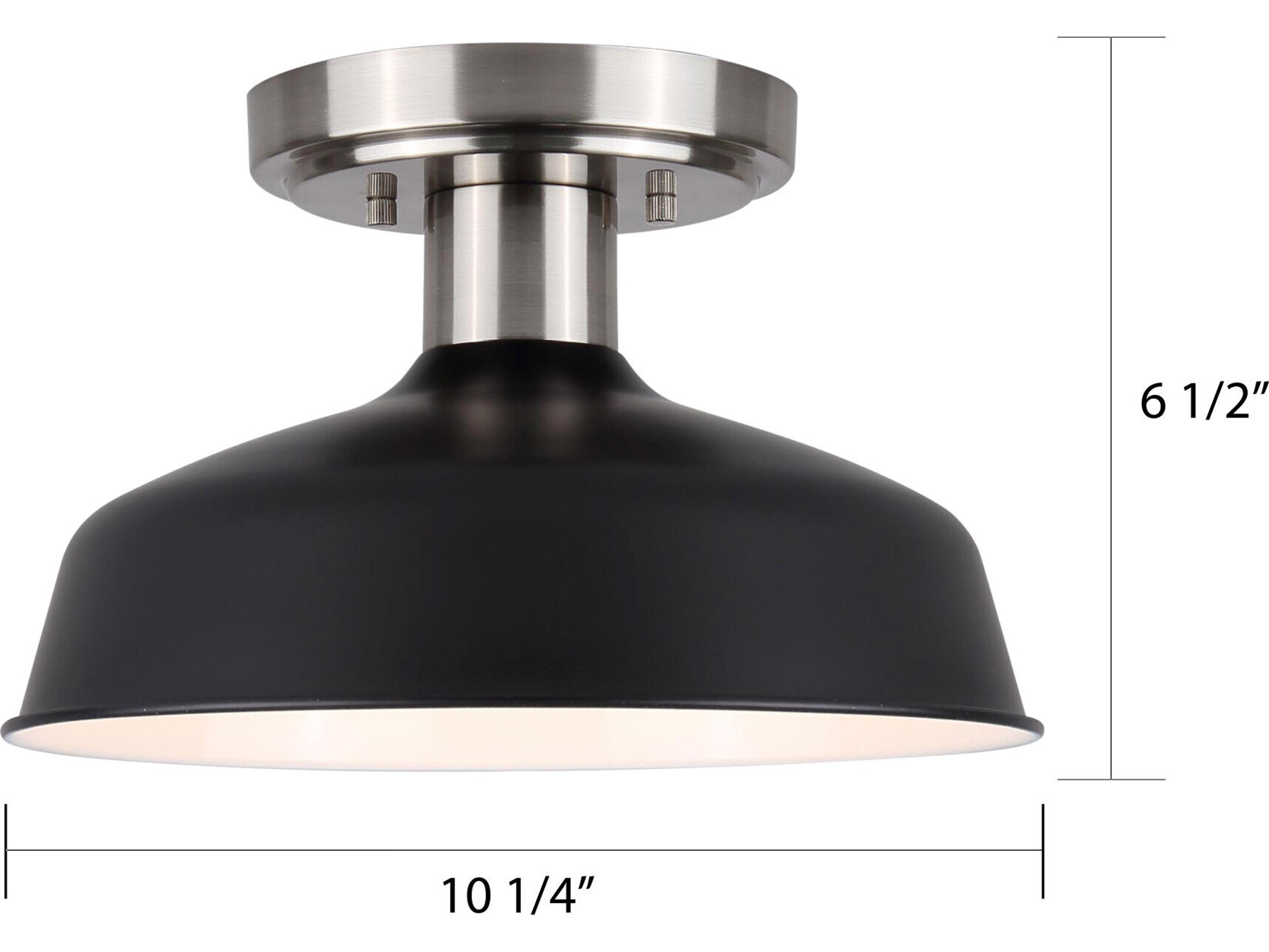 Canarm Bello 1 -light Black Bowl Semi Flush Mount
