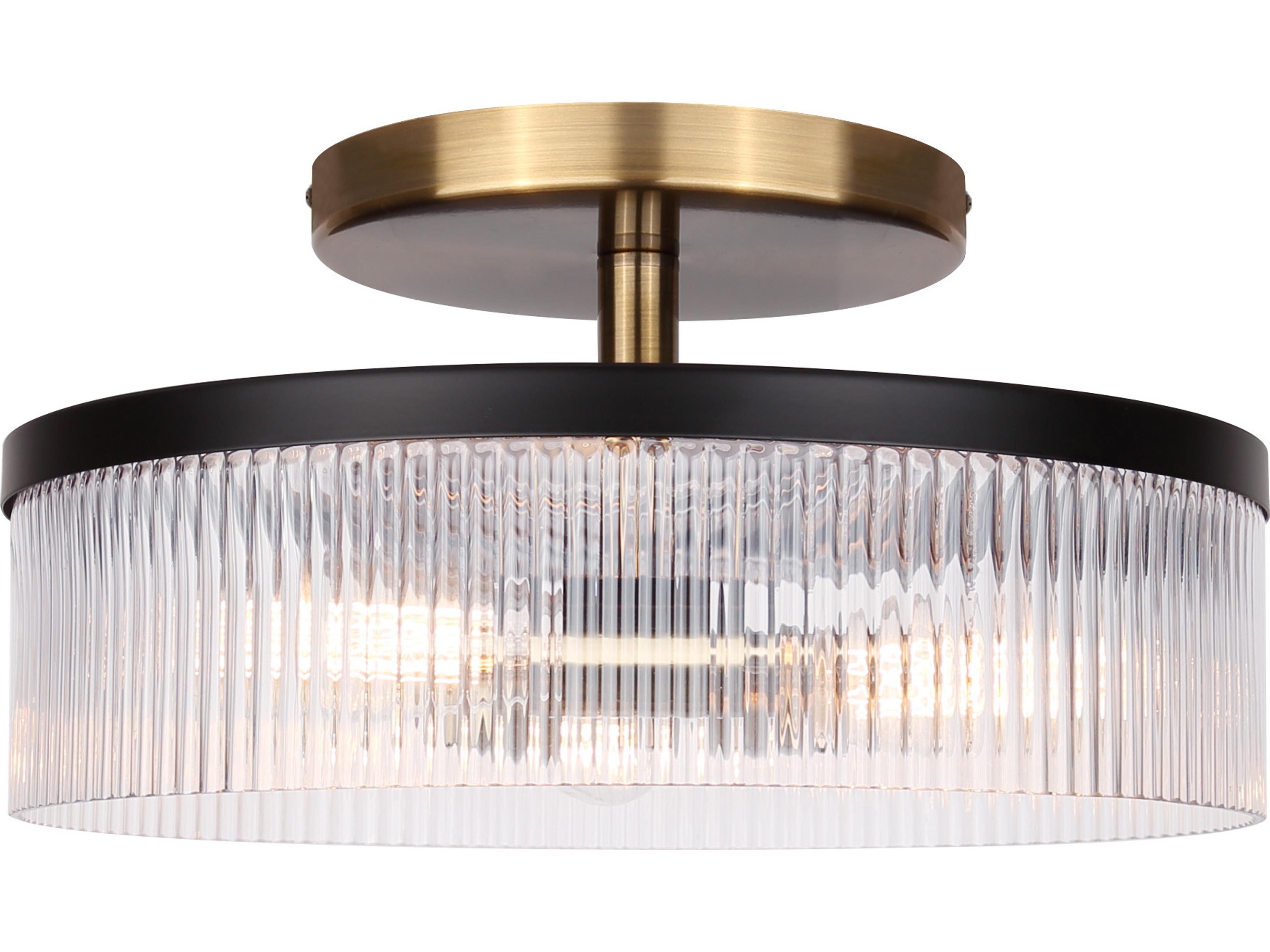 Jenner 3 -light Gold Drum Semi Flush Mount