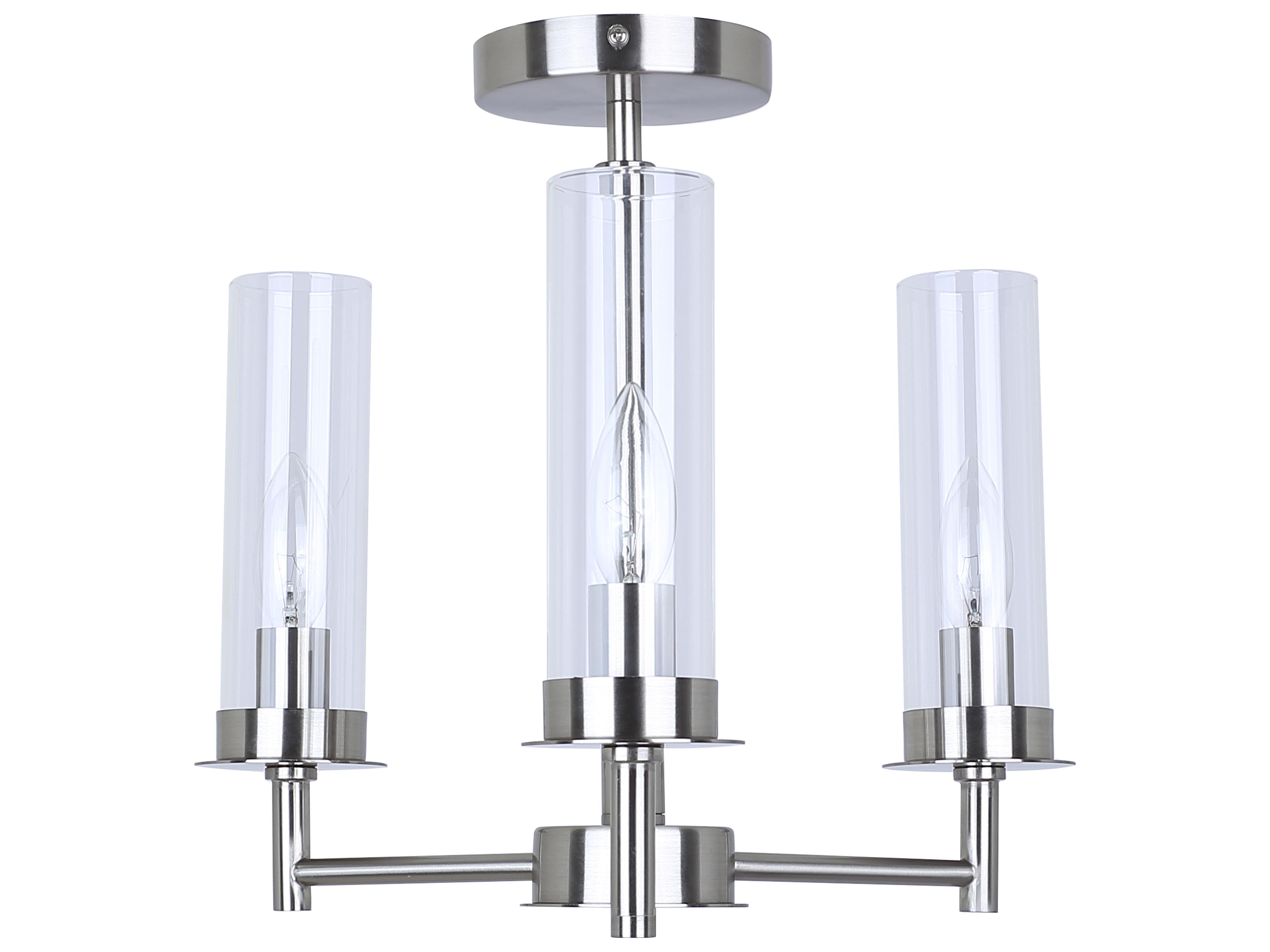Canarm Benson 3 -light Nickel Cylinder Semi Flush Mount
