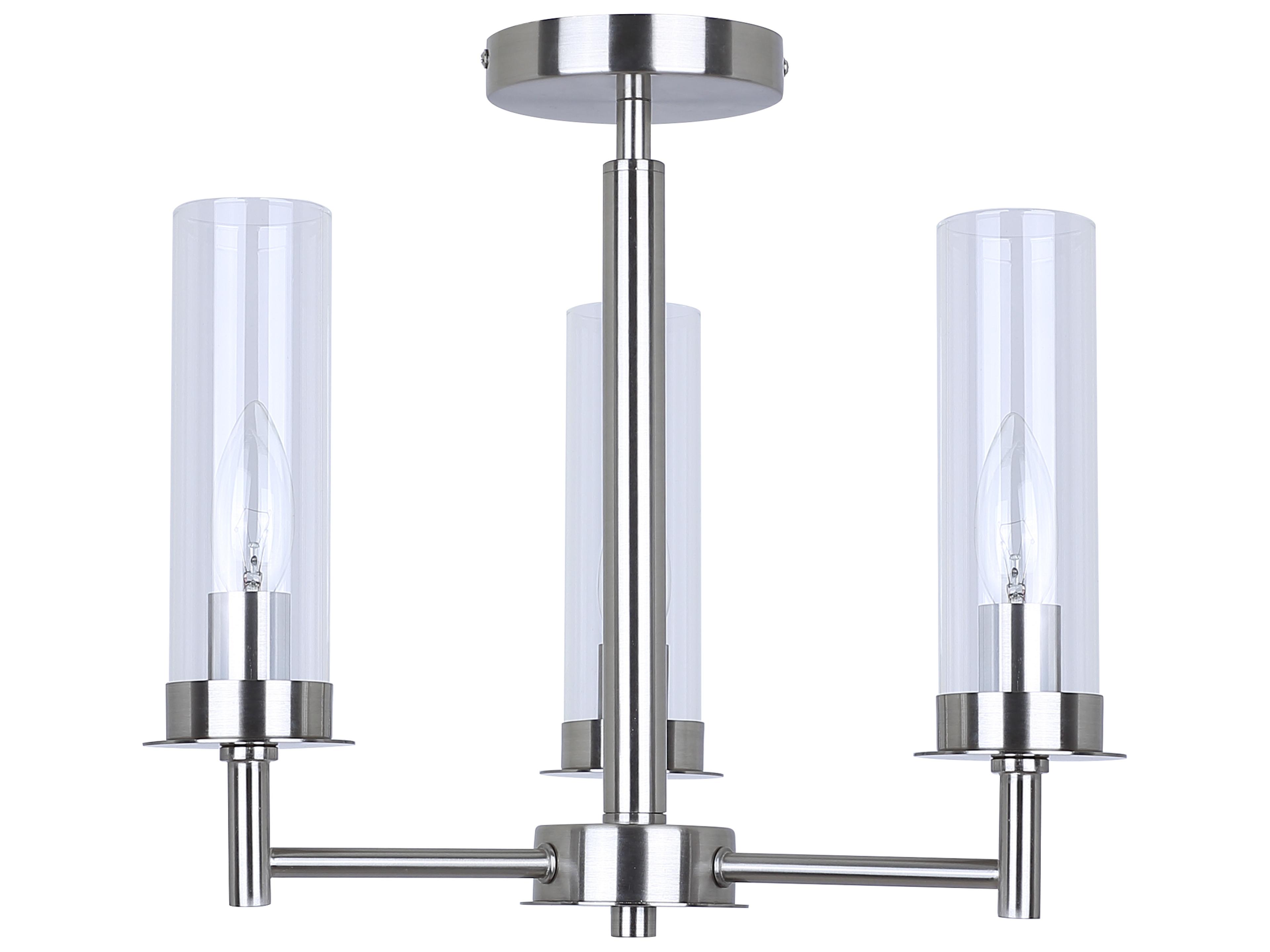 Canarm Benson 3 -light Nickel Cylinder Semi Flush Mount