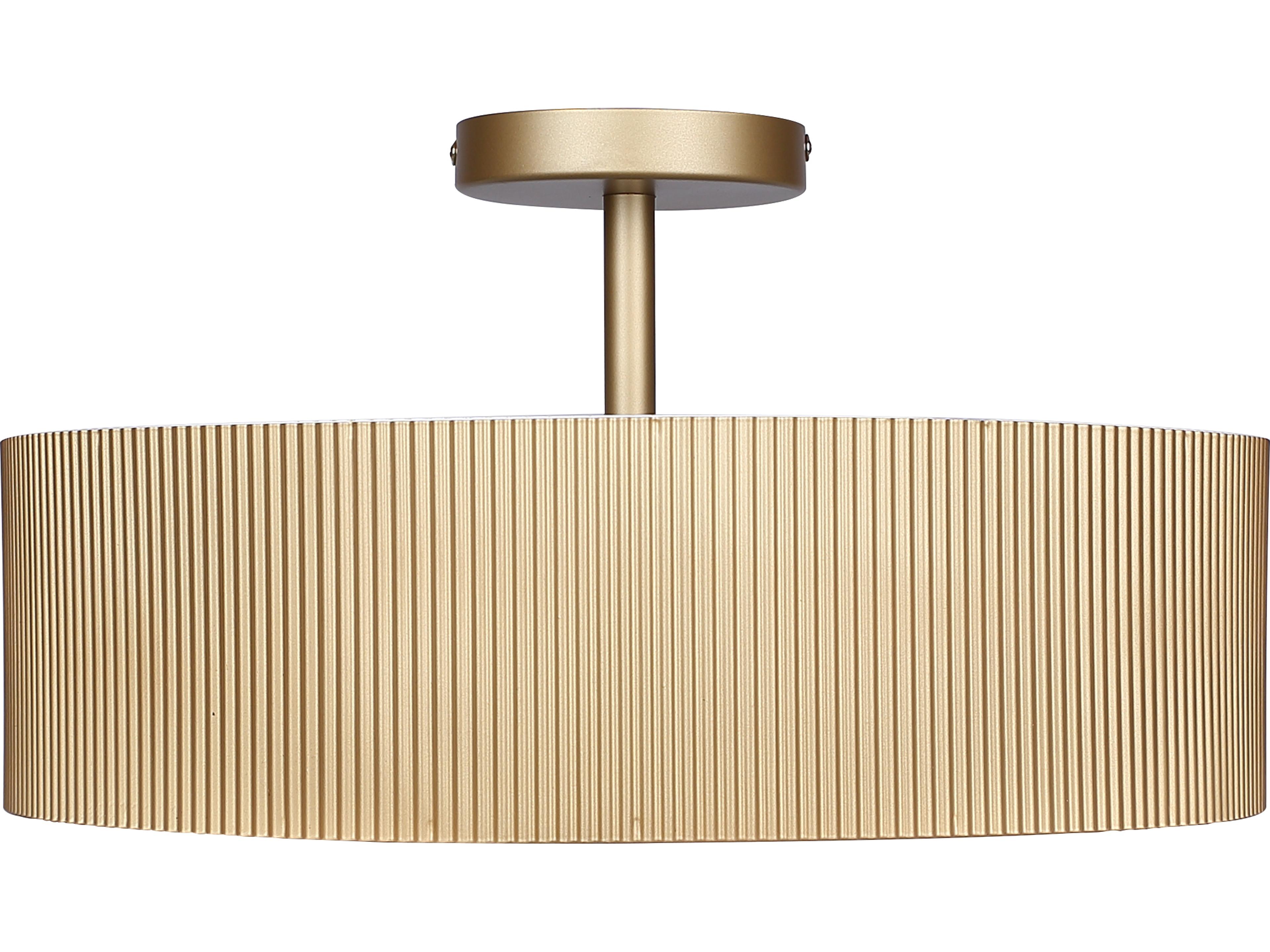 Canarm Scarlett 2 -light Gold Drum Semi Flush Mount