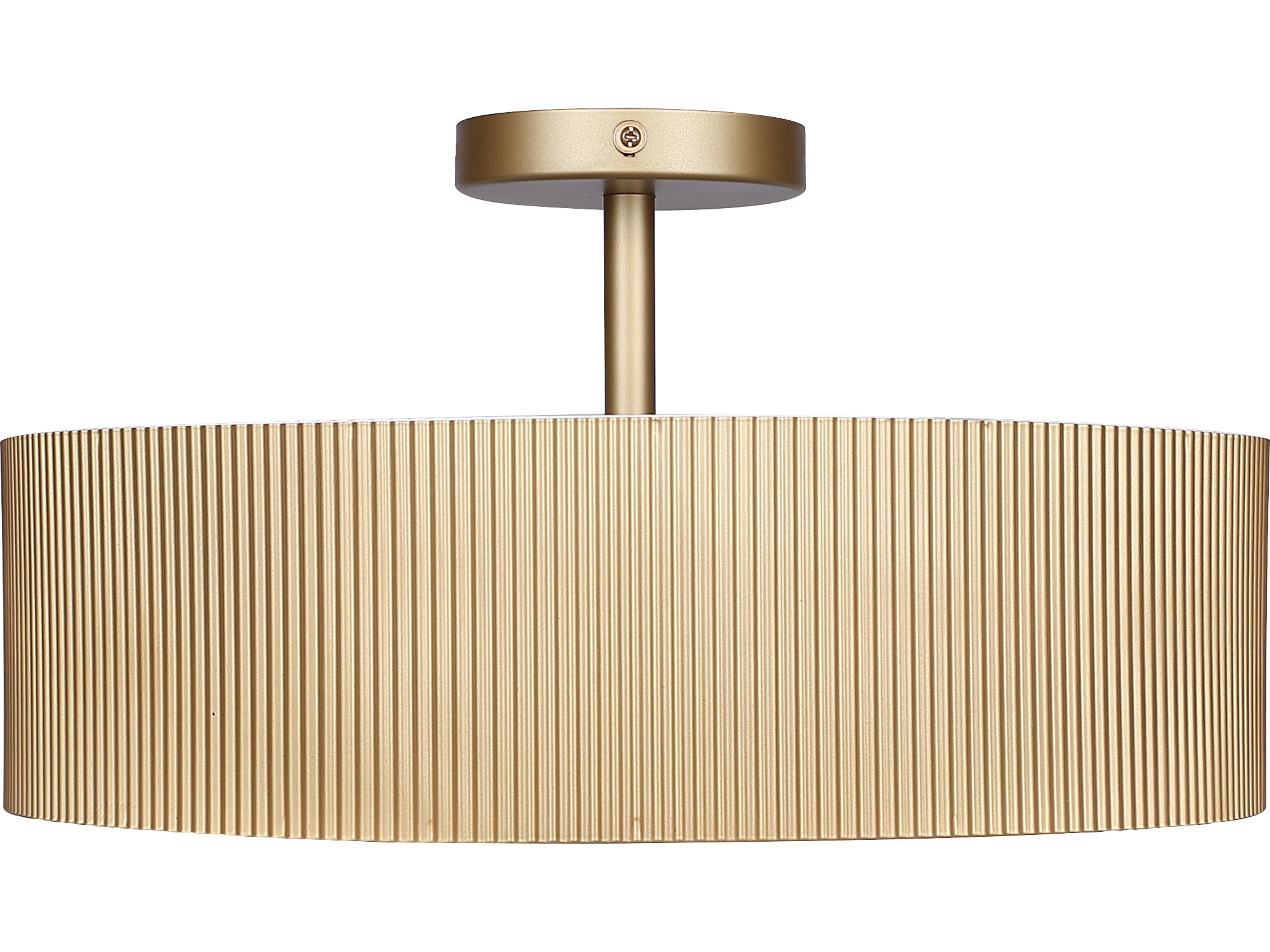 Canarm Scarlett 2 -light Gold Drum Semi Flush Mount