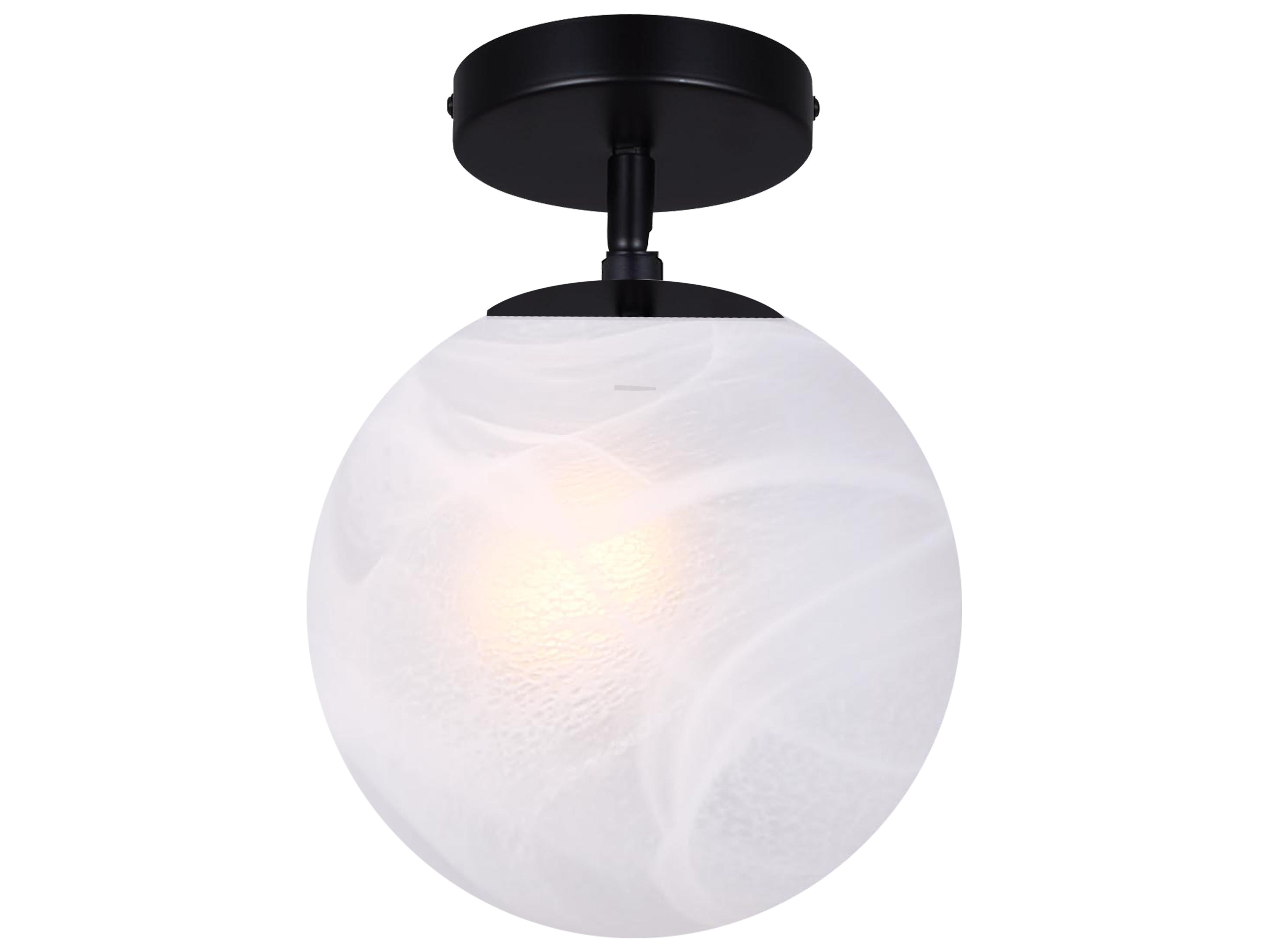 Mackenna 1 -light Black Globe Semi Flush Mount