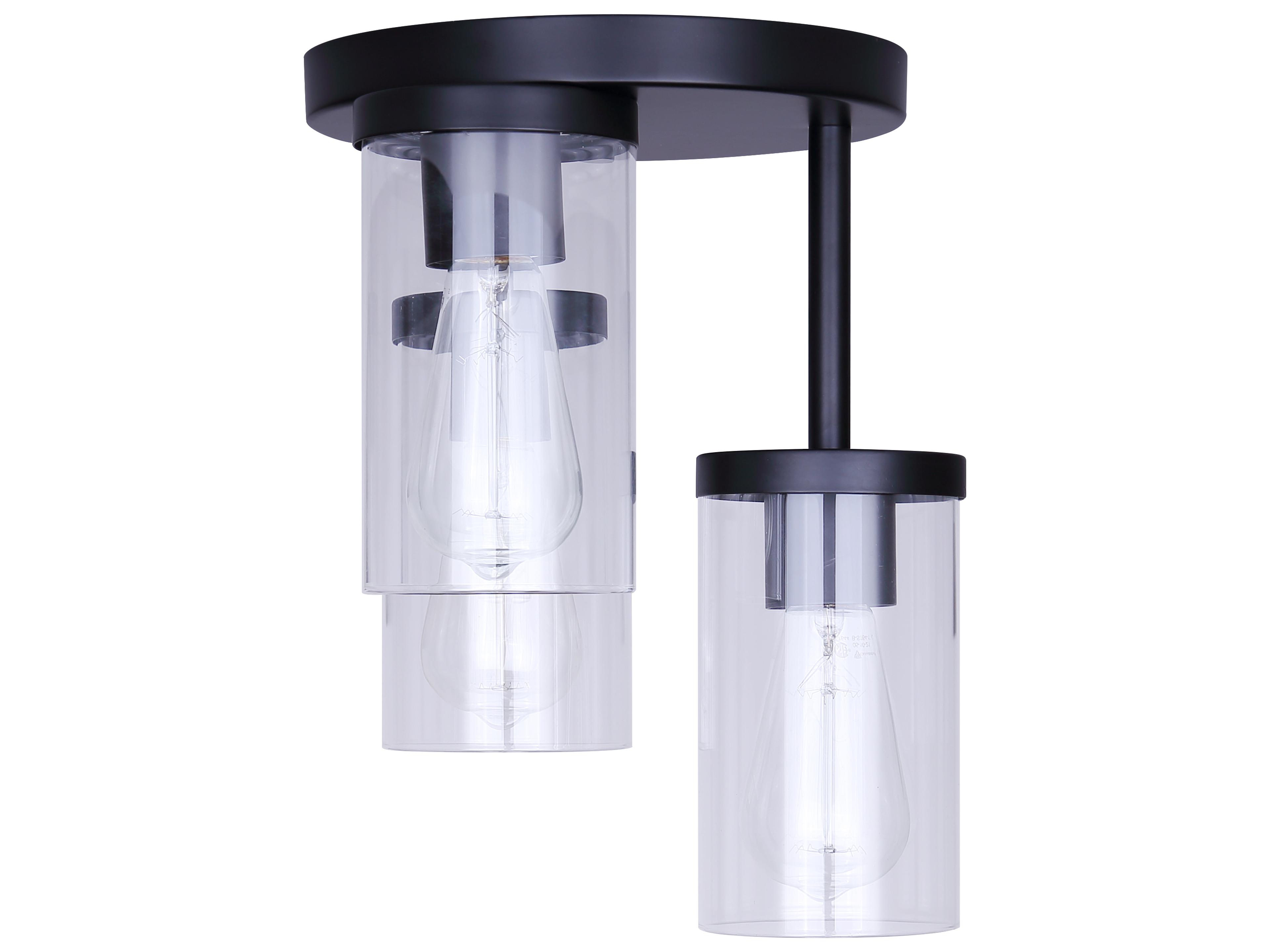 Canarm Britton 3 -light Black Cylinder Semi Flush Mount