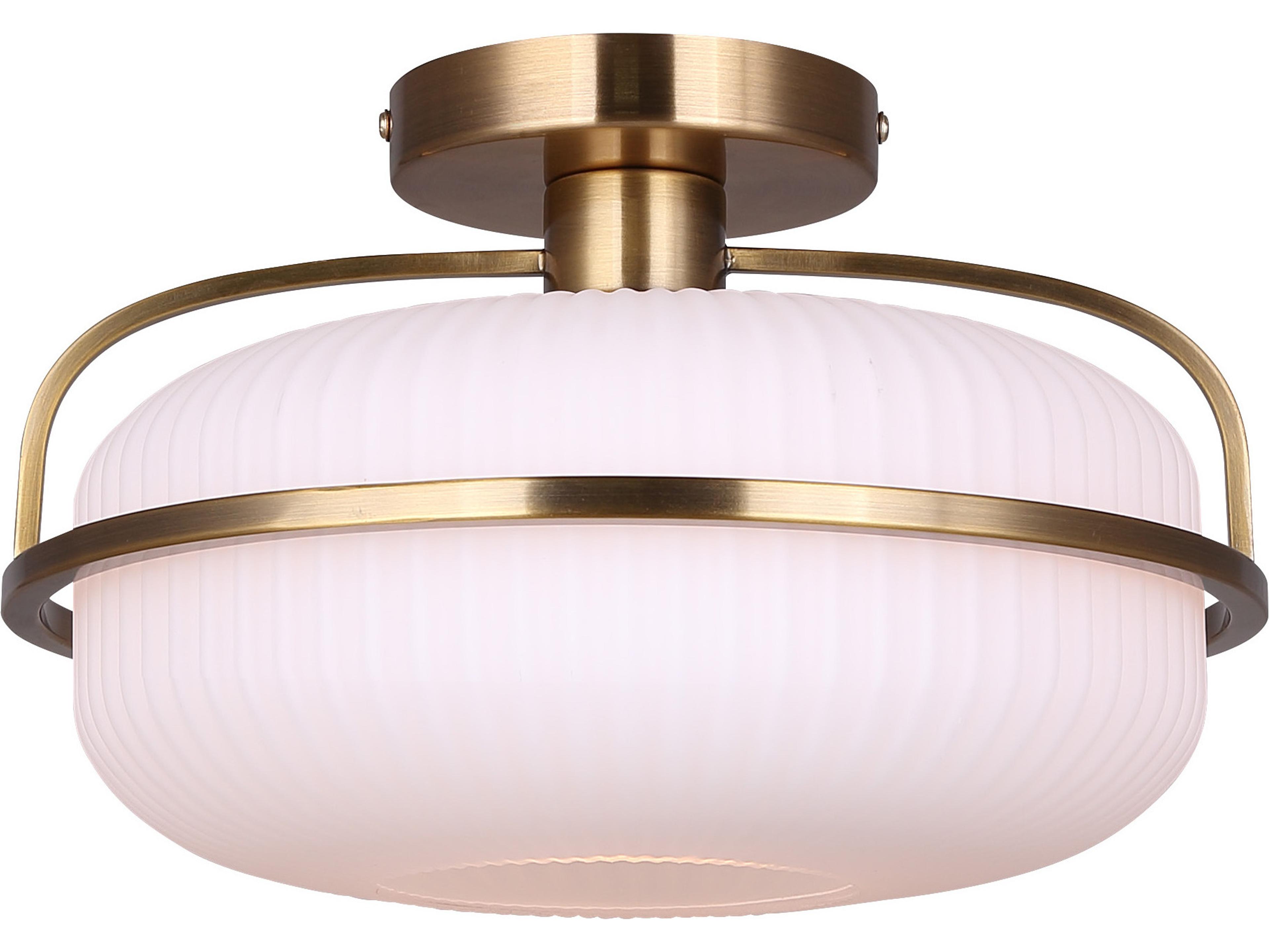 Eve 1 -light Gold Drum Semi Flush Mount