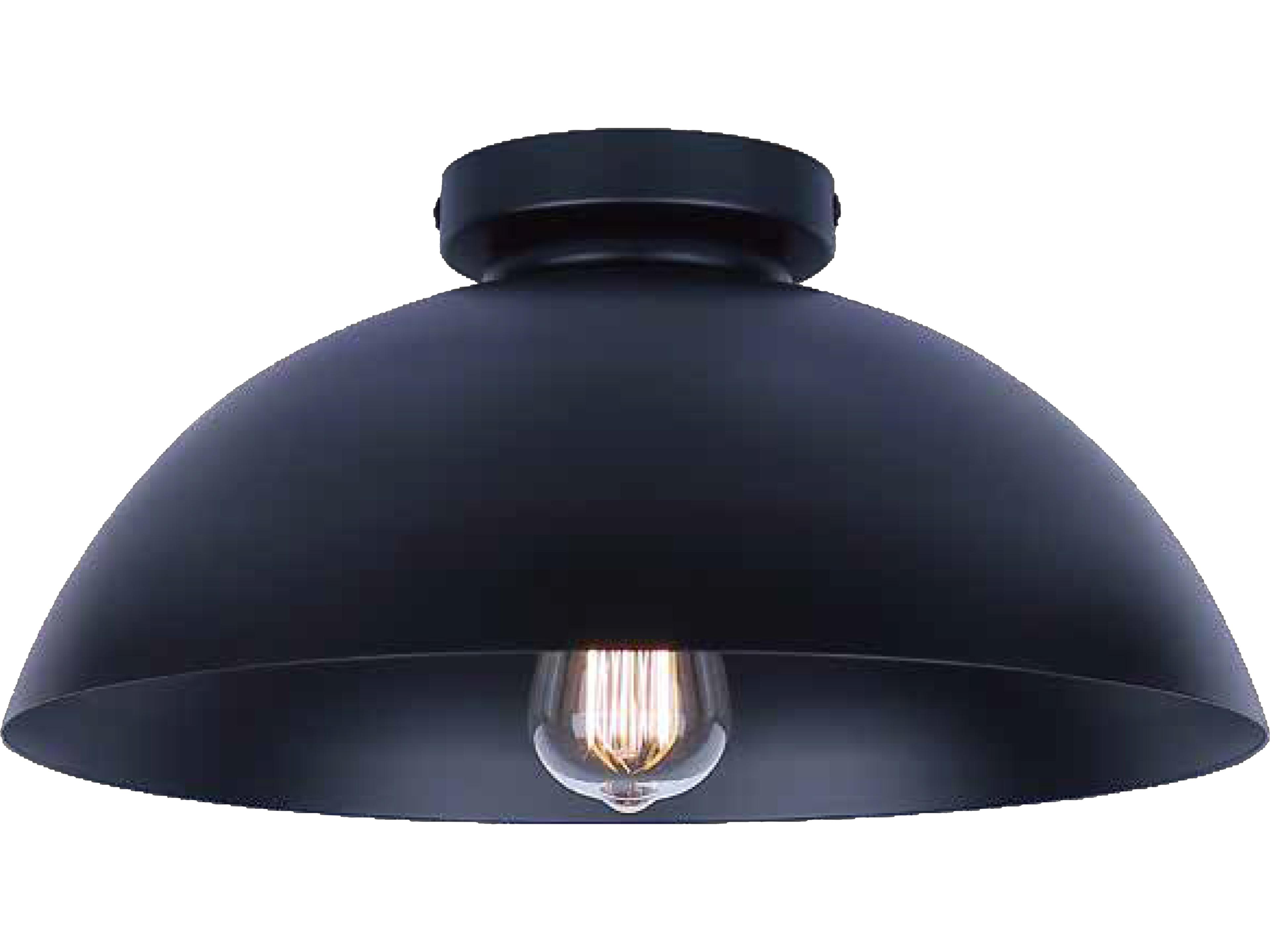 Eddie 1 -light Black Bowl Semi Flush Mount