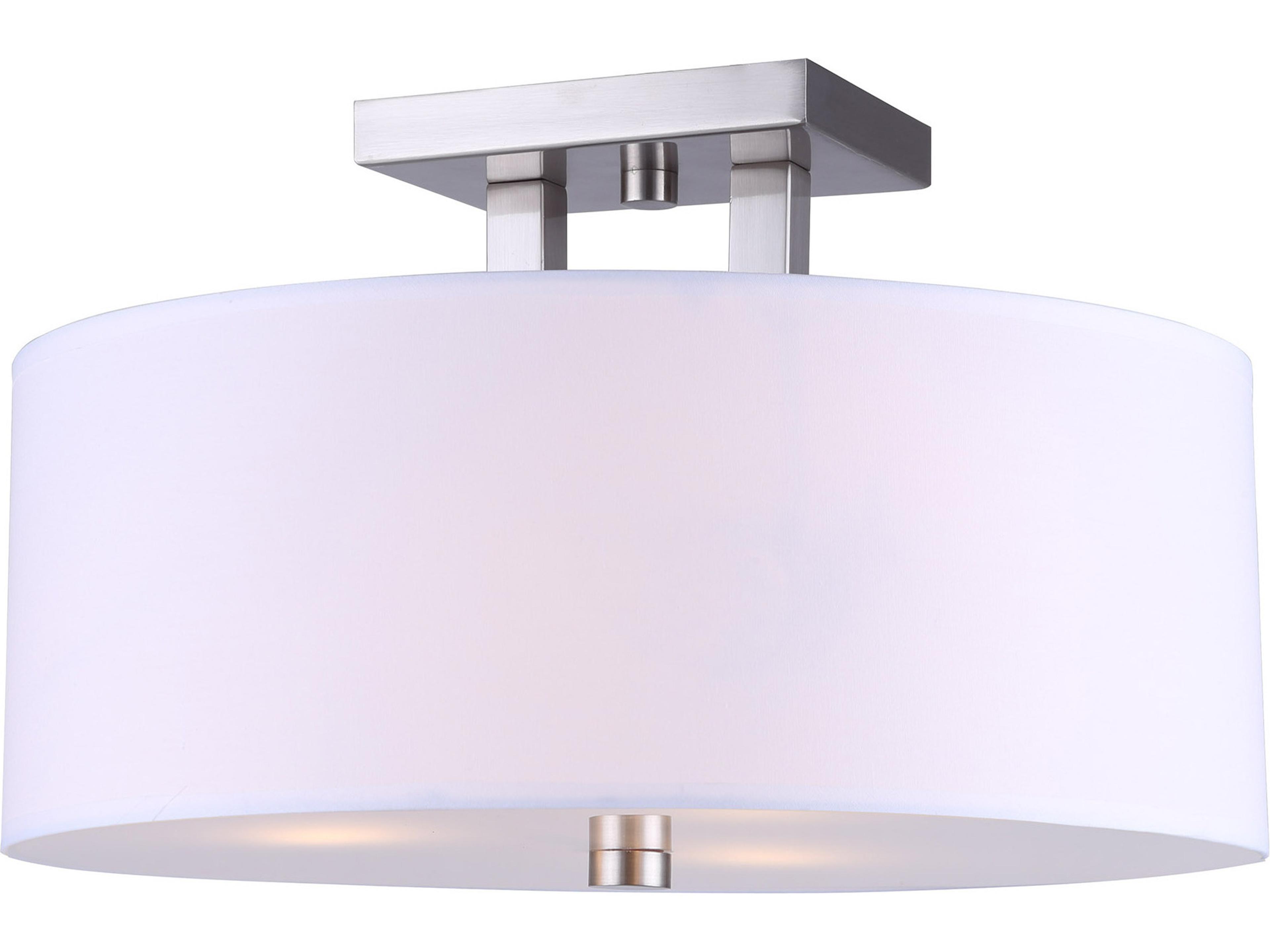 River 3 -light Nickel Drum Semi Flush Mount
