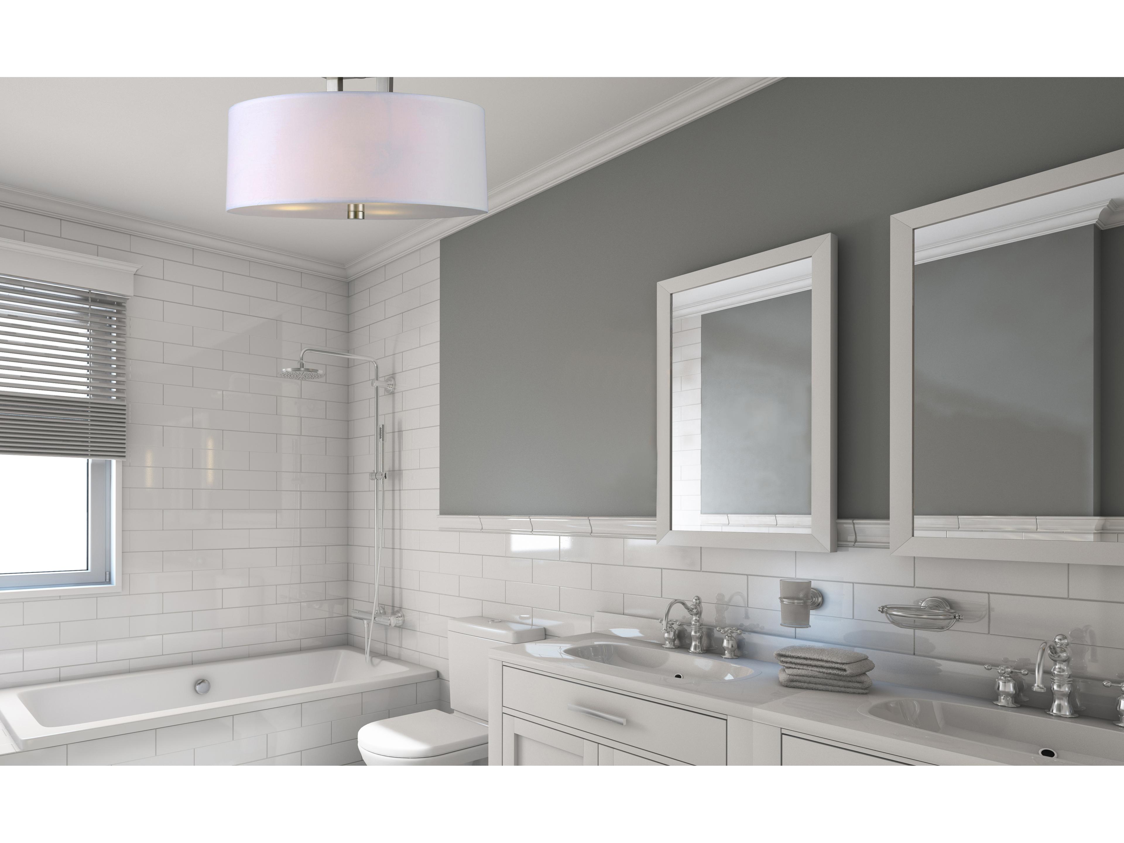 Canarm River 3 -light Nickel Drum Semi Flush Mount