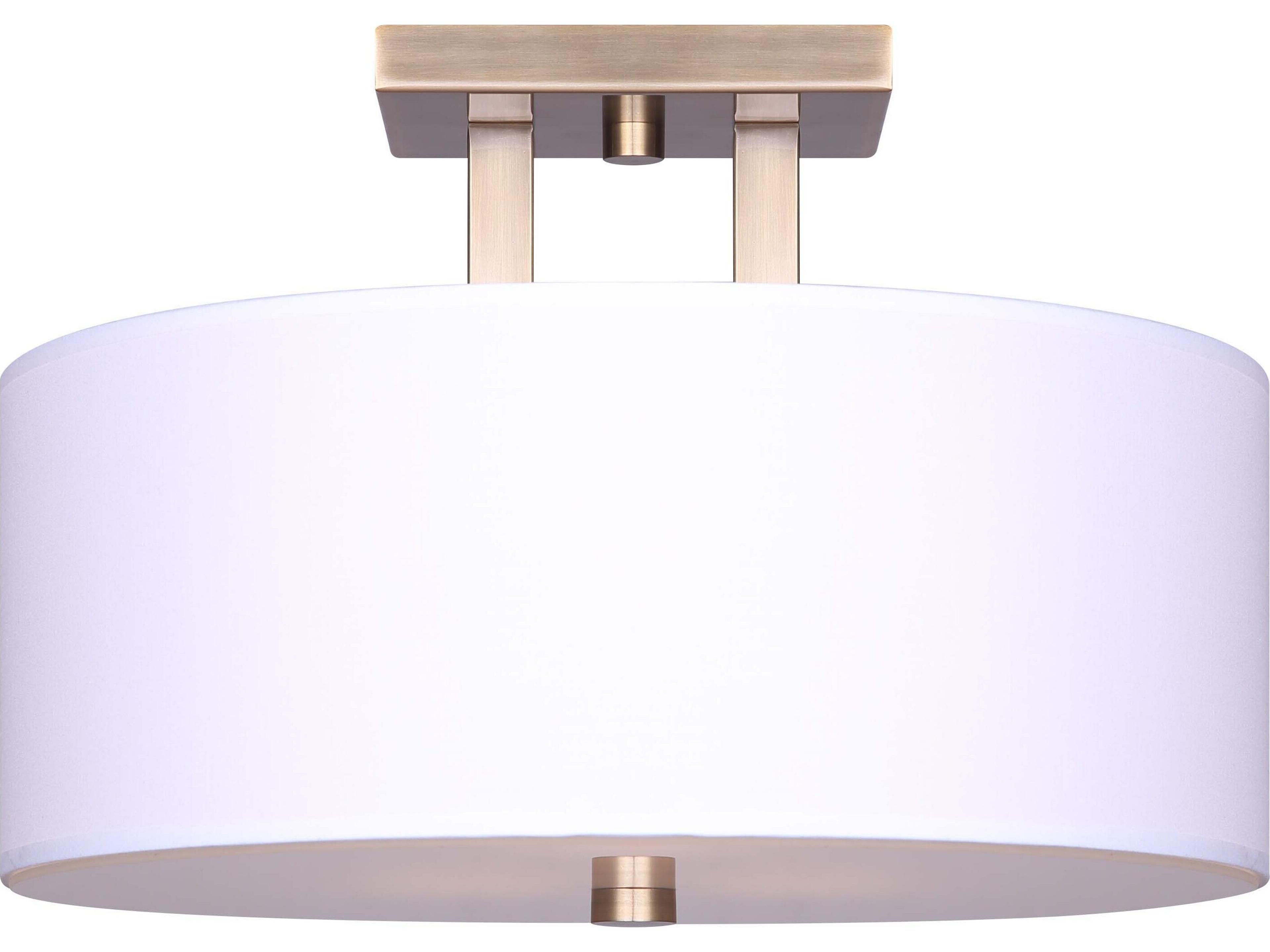 River 3 -light Gold Drum Semi Flush Mount