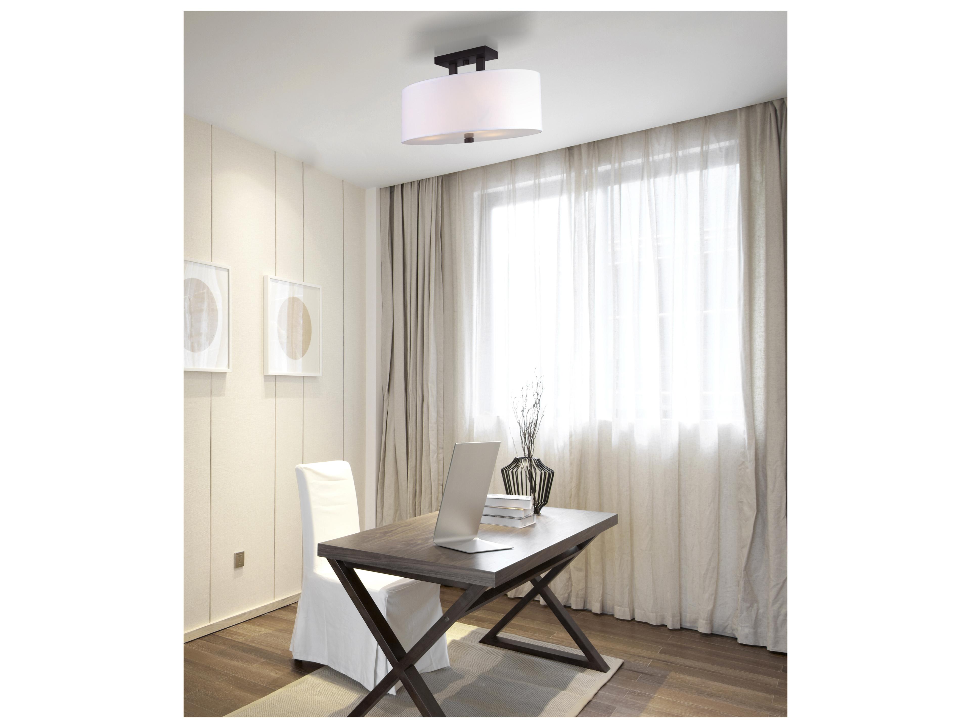 Canarm River 3 -light Bronze Drum Semi Flush Mount