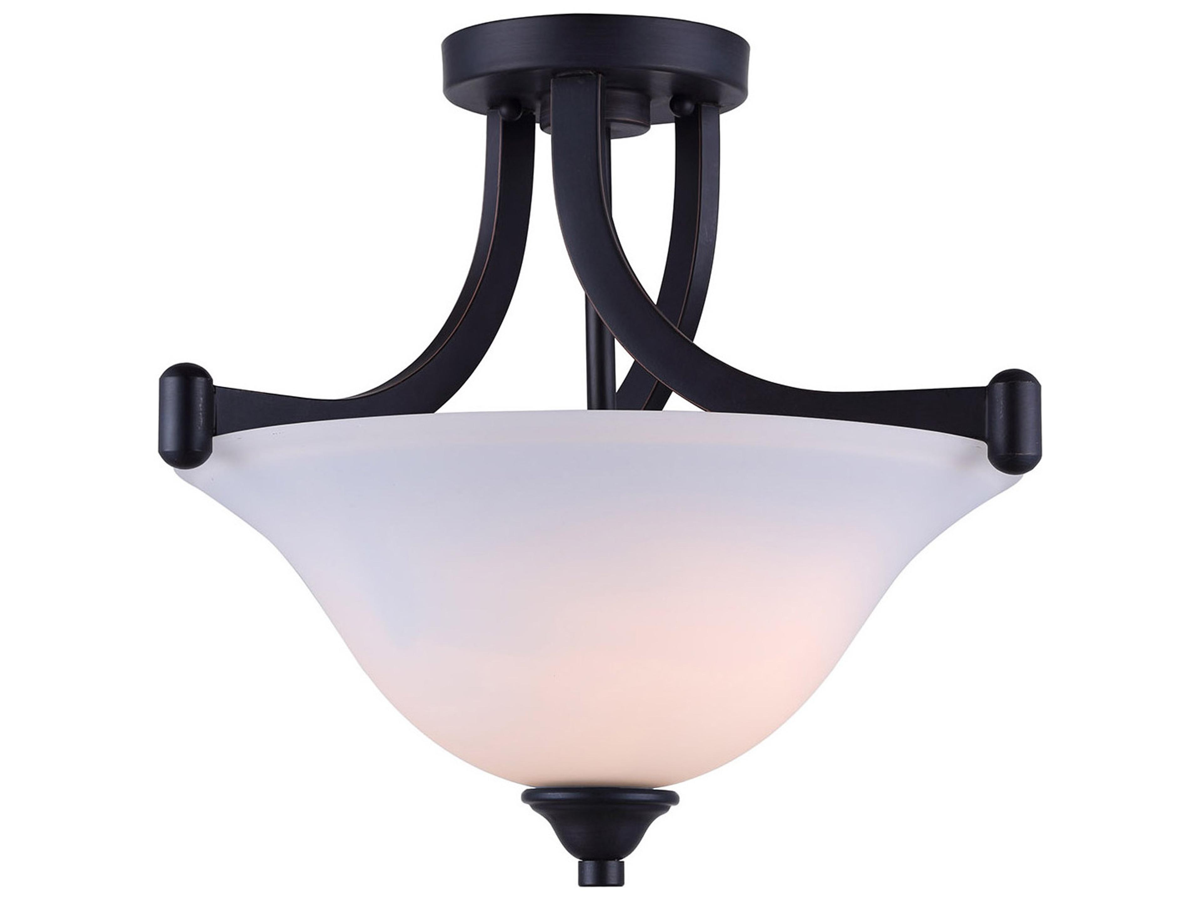 Rue 2 -light Bronze Bowl Semi Flush Mount