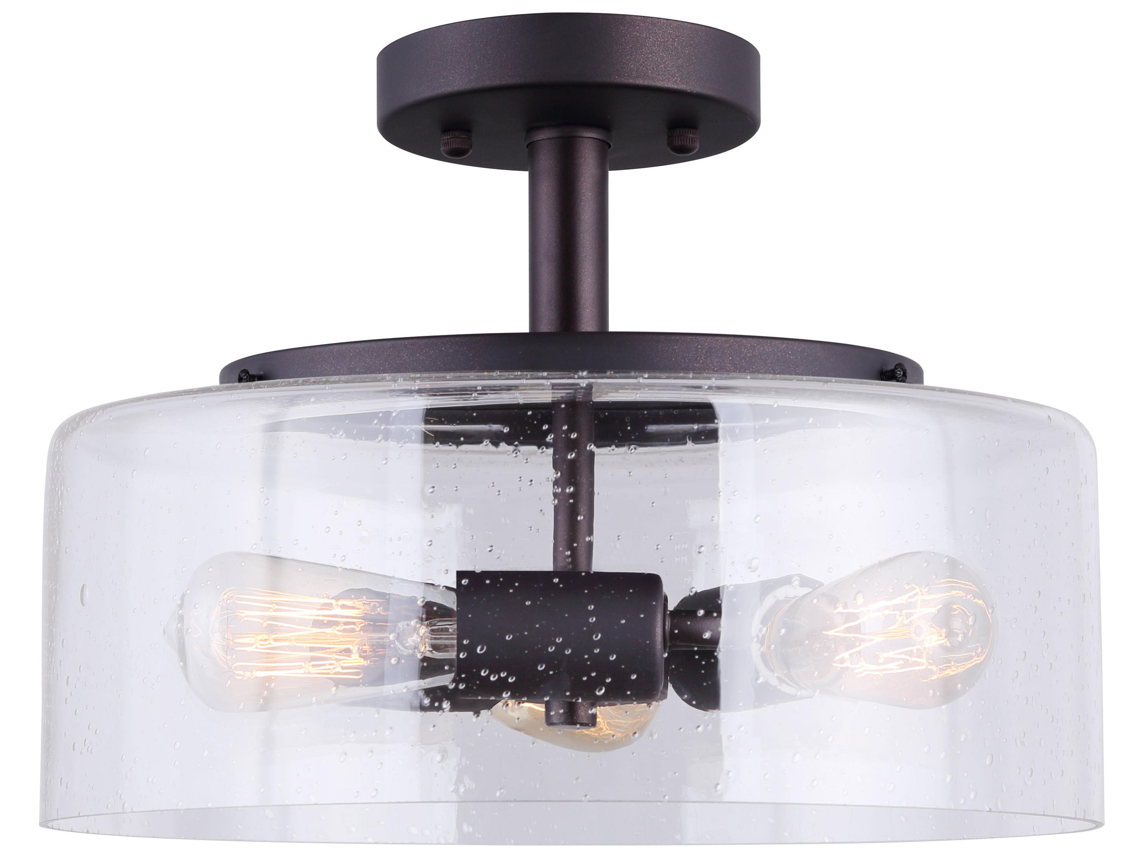 Nash 3 -light Bronze Drum Semi Flush Mount